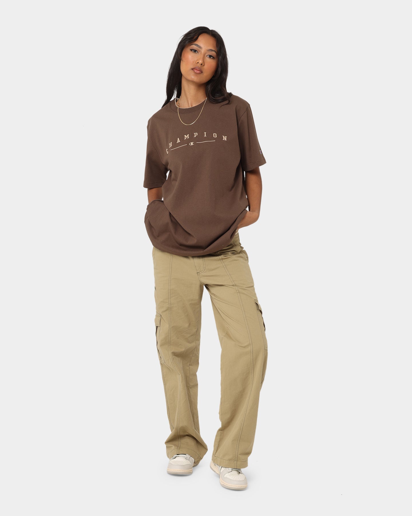 Champion Women's Heritage Double Collar T-Shirt Espresso Martini