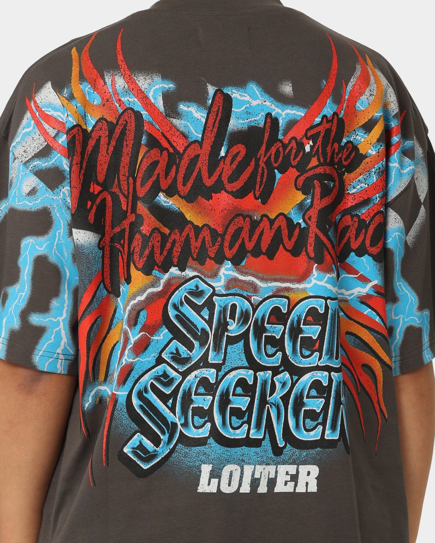 Loiter Speed Seeker Vintage T-Shirt Charcoal Style001