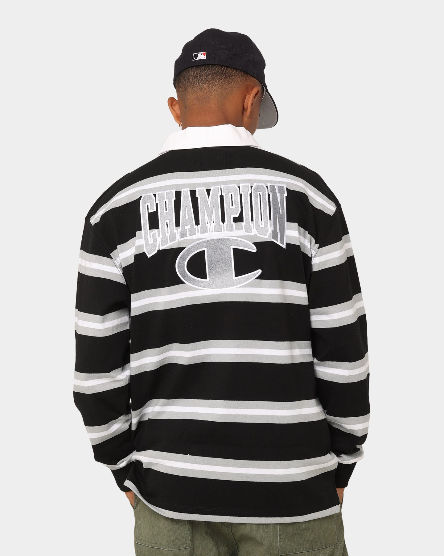 Champion Heritage Collegiate Rugby Polo Shirt Black/White