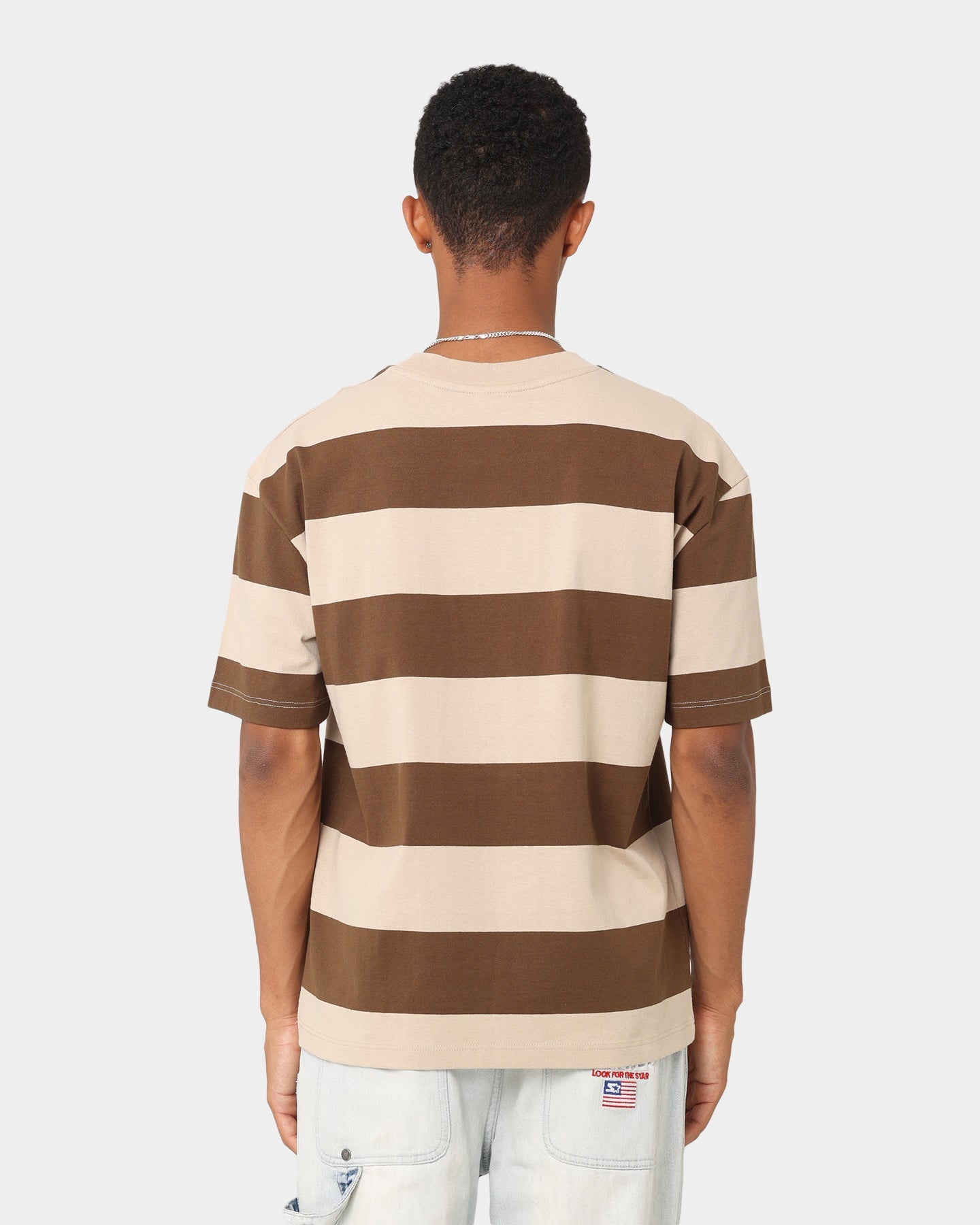 Champion Heritage Cursive Logo T-Shirt Stripe 7v1