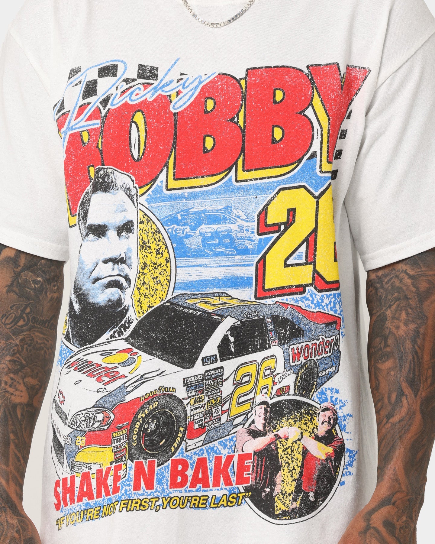 Goat Crew Ricky Bobby Racing T-Shirt White