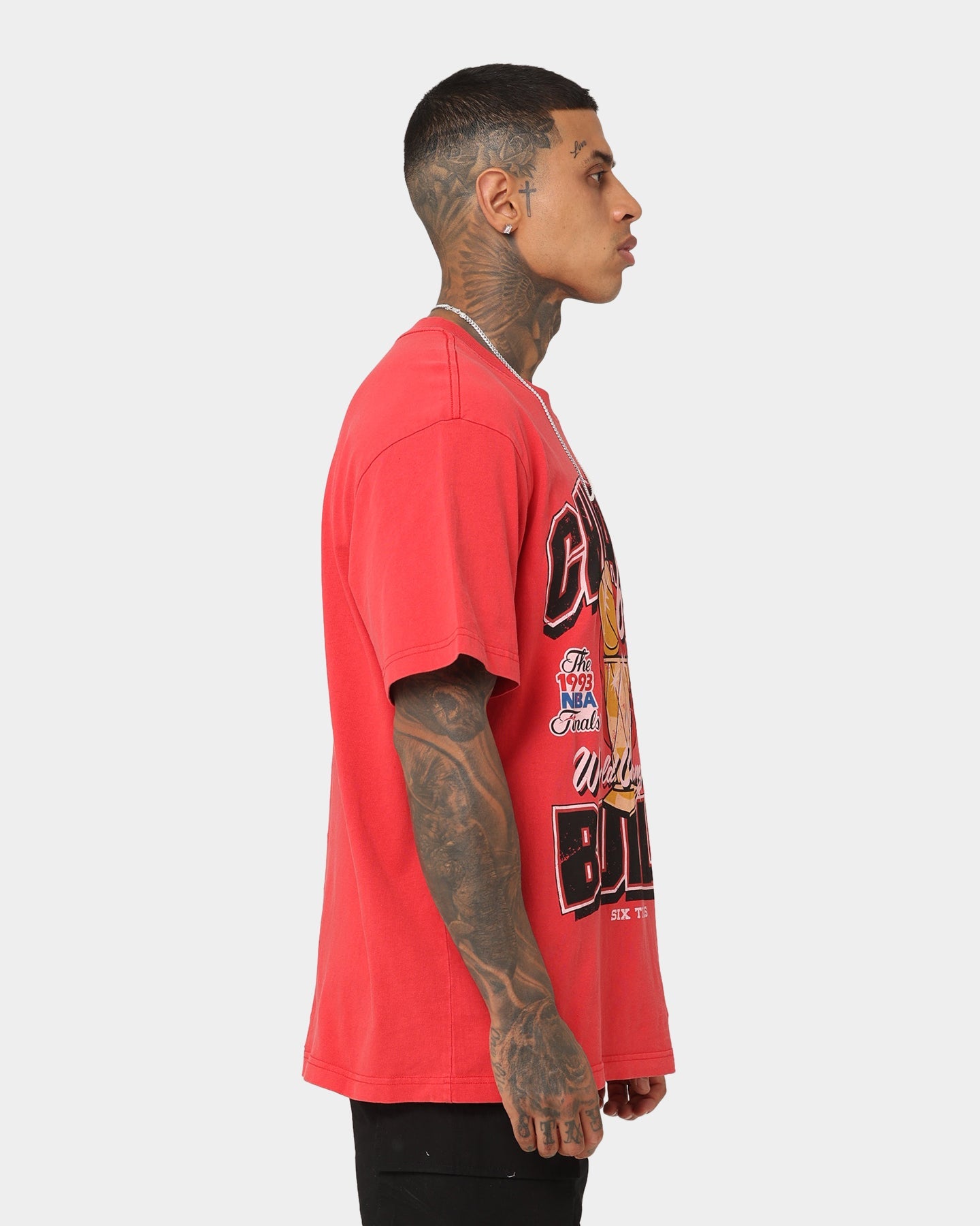 Mitchell & Ness Chicago Bulls Champion History Vintage T-Shirt Faded Red