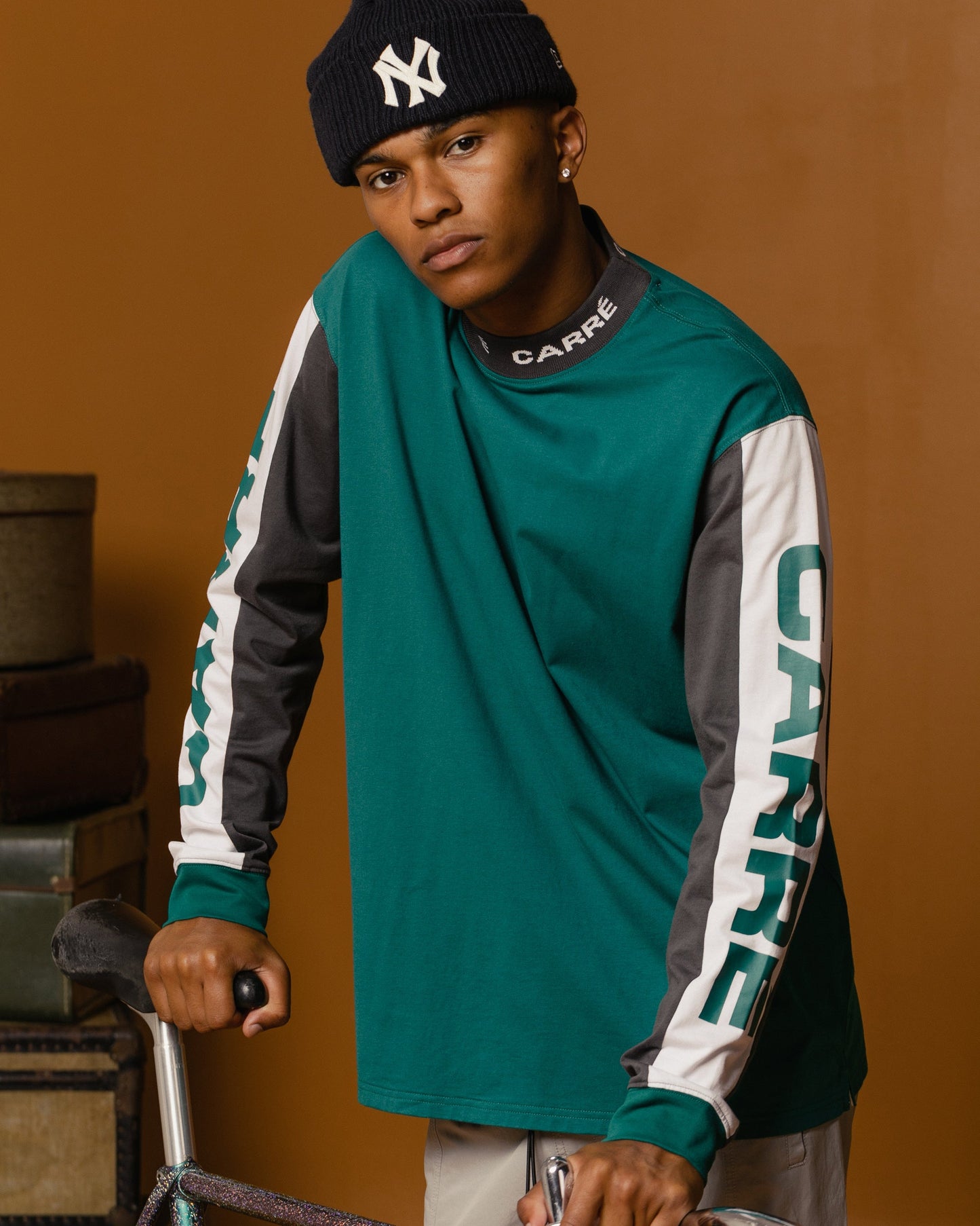 Carre Tournee Long Sleeve Panel T-Shirt Dark Teal