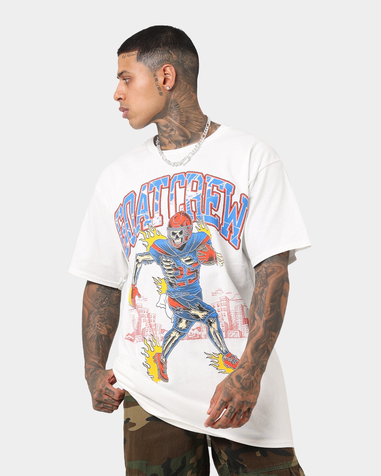 Goat Crew Grid Iron T-Shirt White