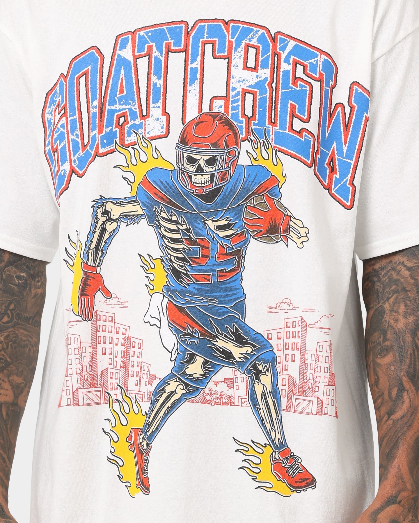 Goat Crew Grid Iron T-Shirt White
