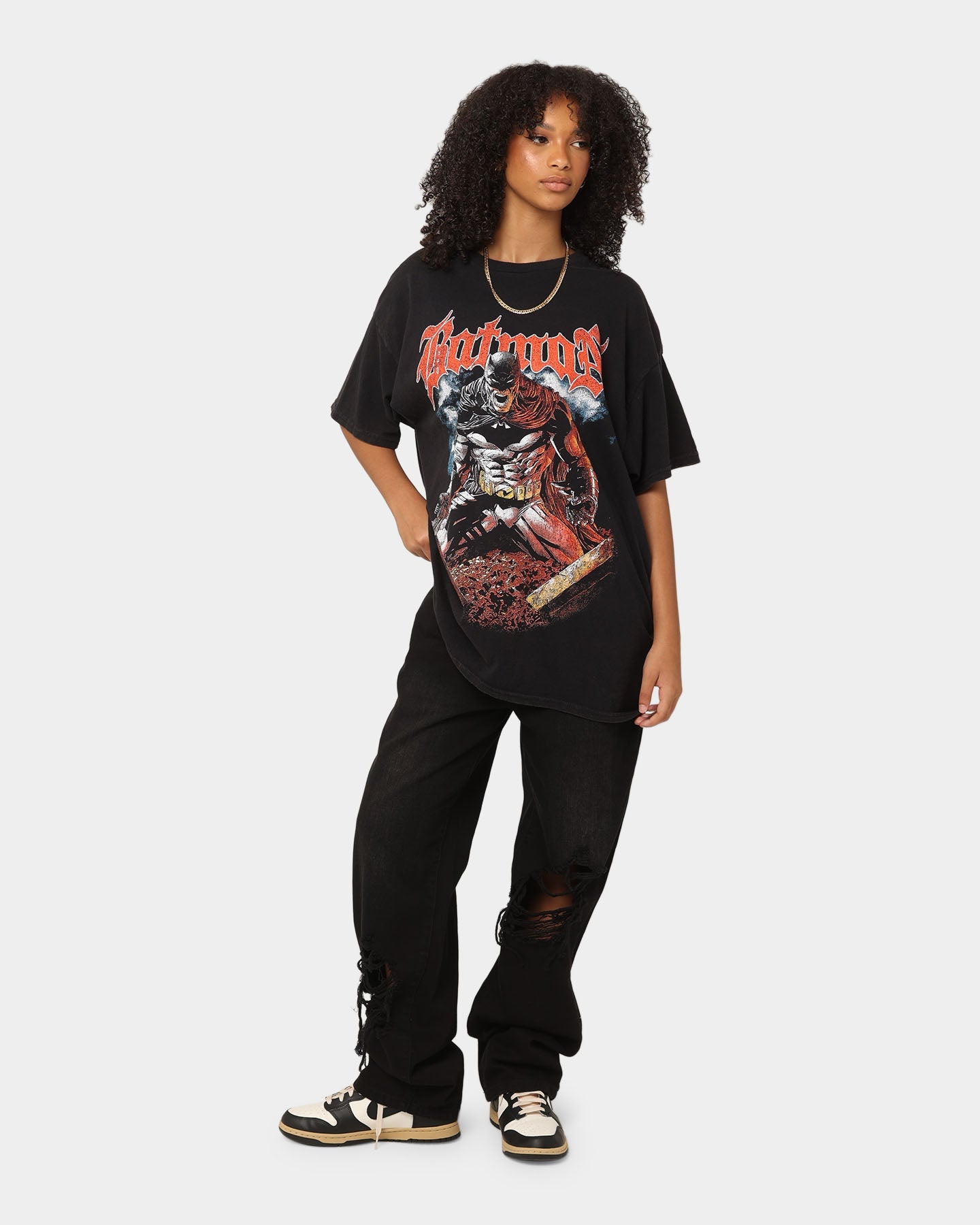 Goat Crew X DC Batman Metal Vintage T-Shirt Black Wash Style001
