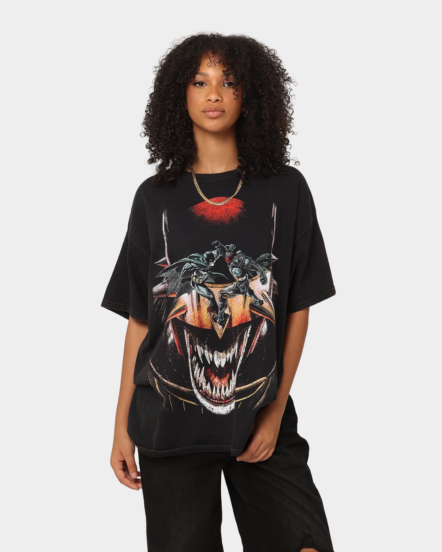 Goat Crew X DC Batman Who Laughs Vintage T-Shirt Black Wash Style001