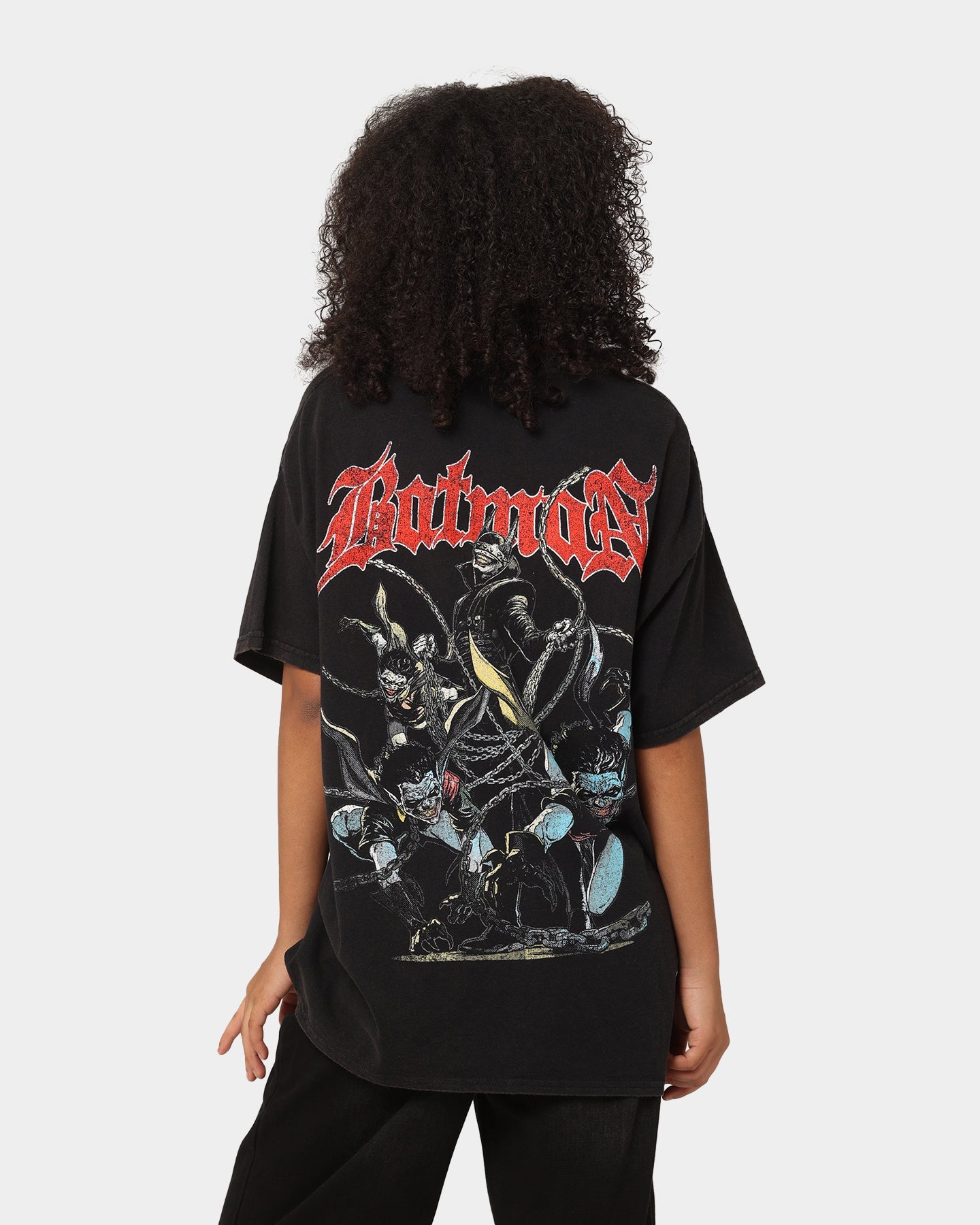 Goat Crew X DC Batman Who Laughs Vintage T-Shirt Black Wash Style001