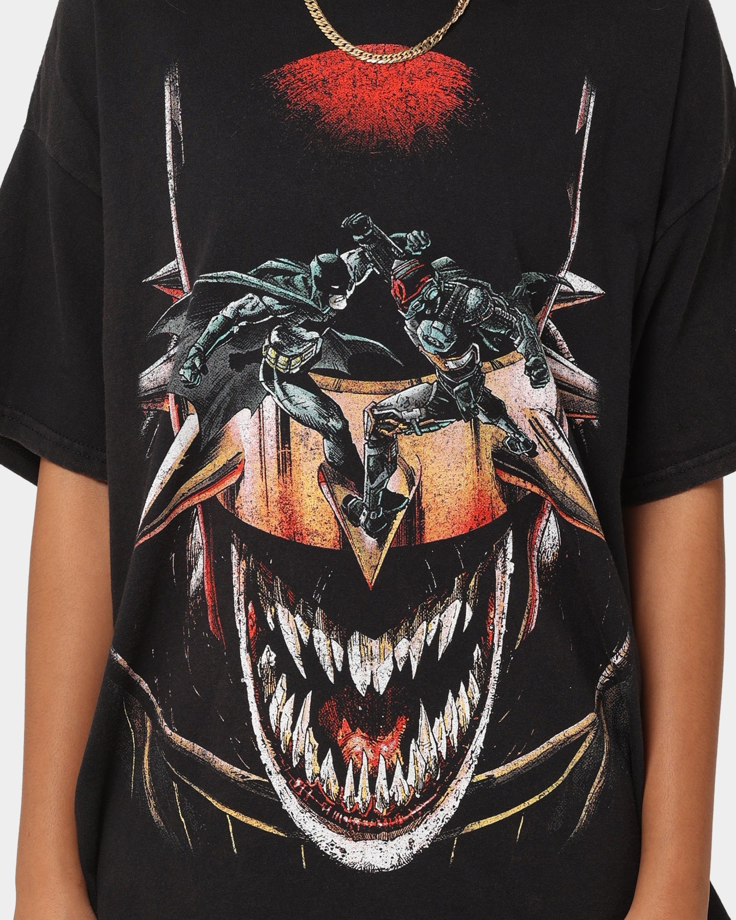Goat Crew X DC Batman Who Laughs Vintage T-Shirt Black Wash Style001
