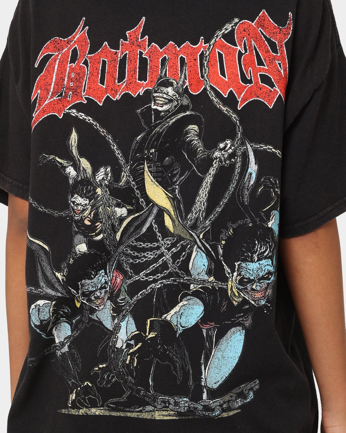 Goat Crew X DC Batman Who Laughs Vintage T-Shirt Black Wash Style001