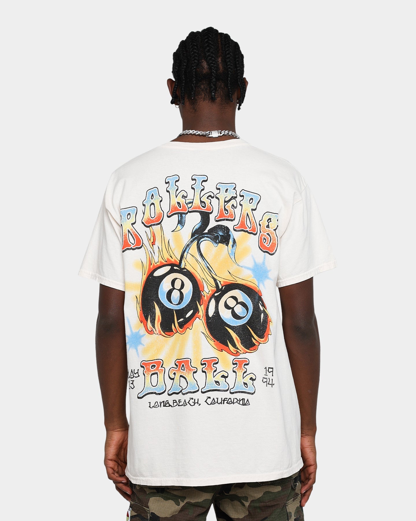 American Thrift Rollars Ball Thrifted Vintage T-Shirt Off White