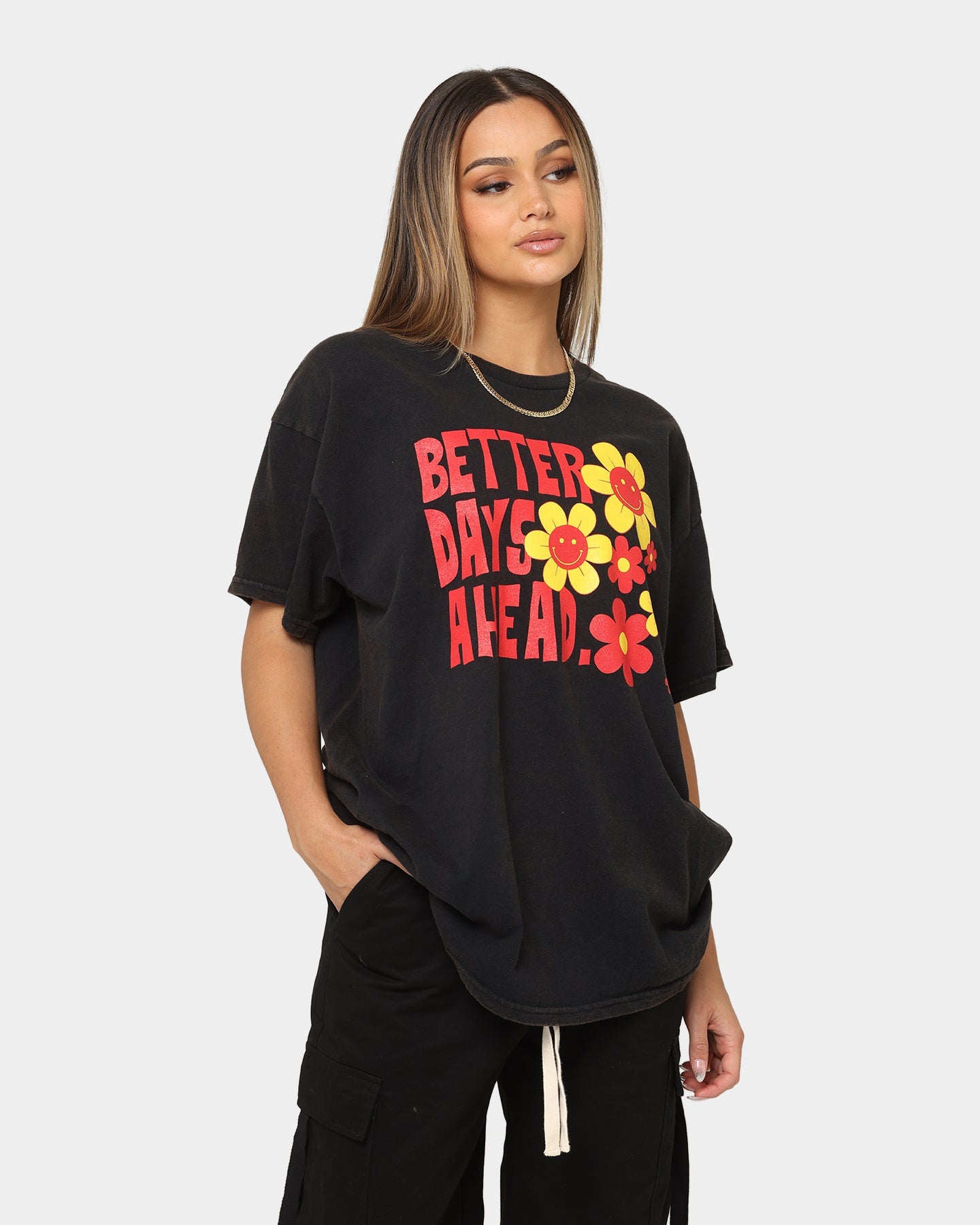Goat Crew Better Days Vintage T-Shirt Black Wash Style001