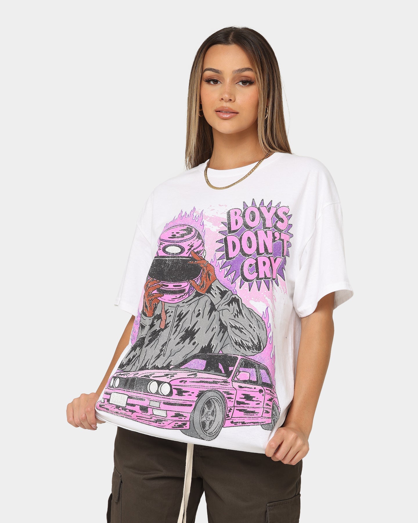 Goat Crew Boys Don't Cry T-Shirt White Style001