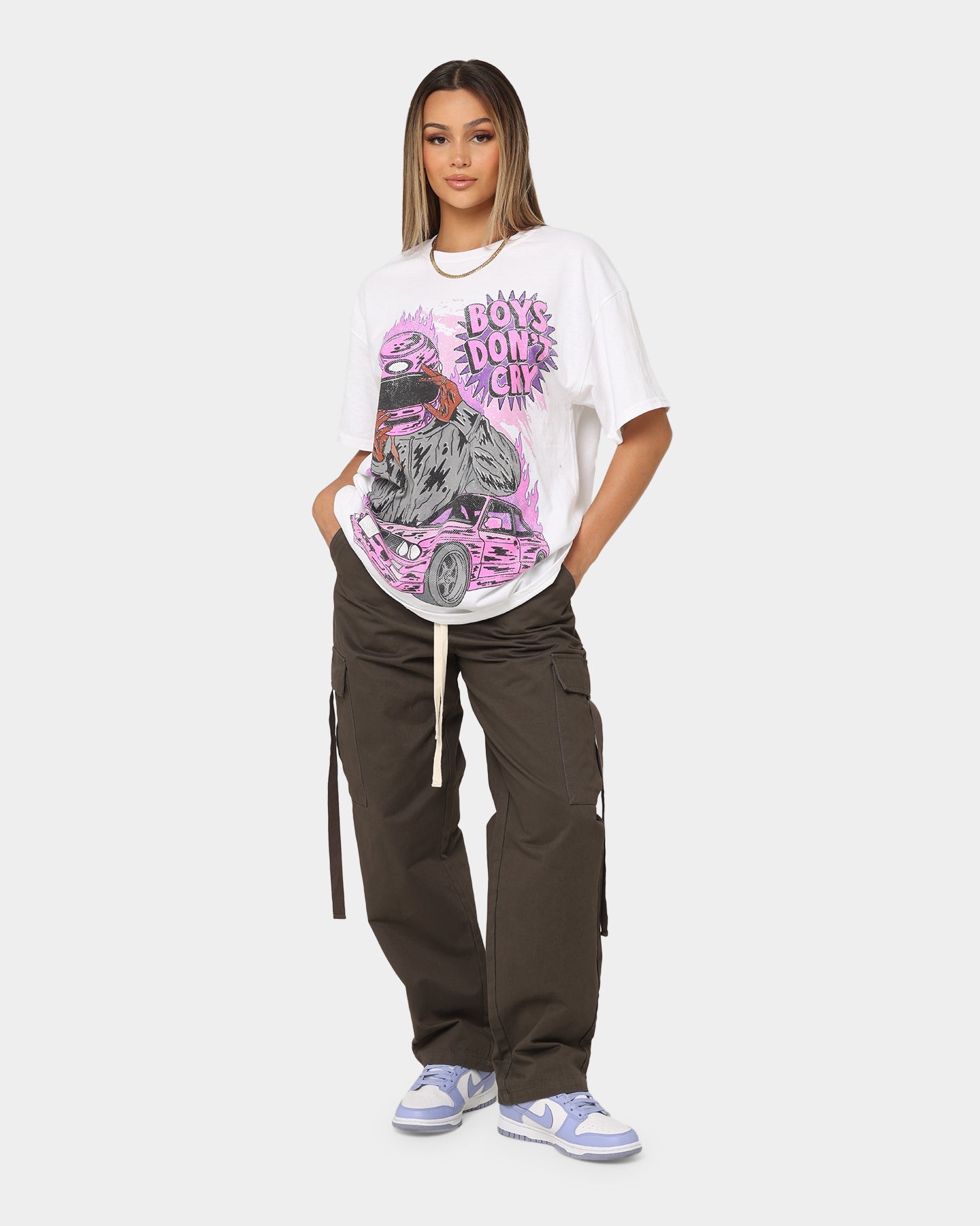 Goat Crew Boys Don't Cry T-Shirt White Style001