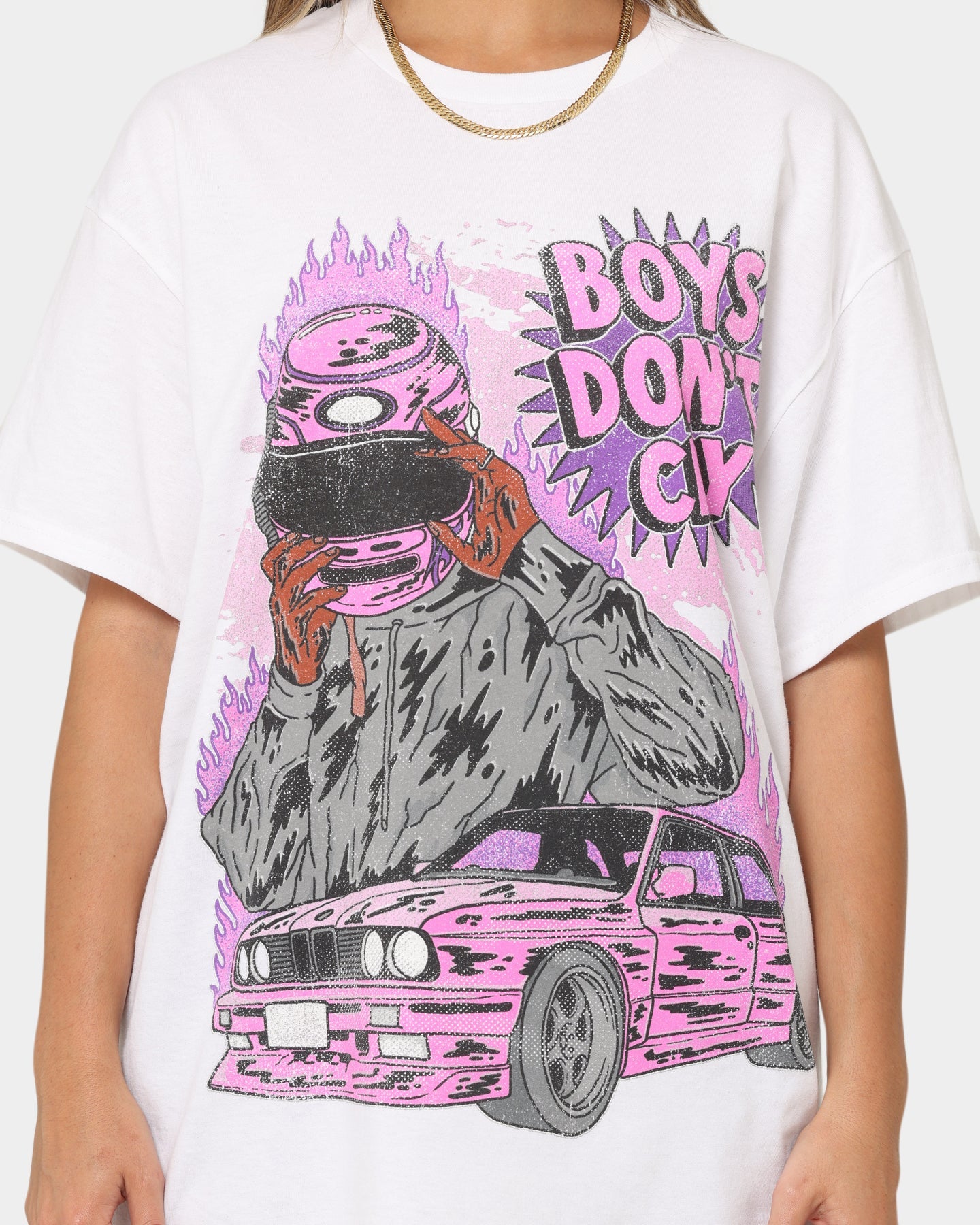 Goat Crew Boys Don't Cry T-Shirt White Style001