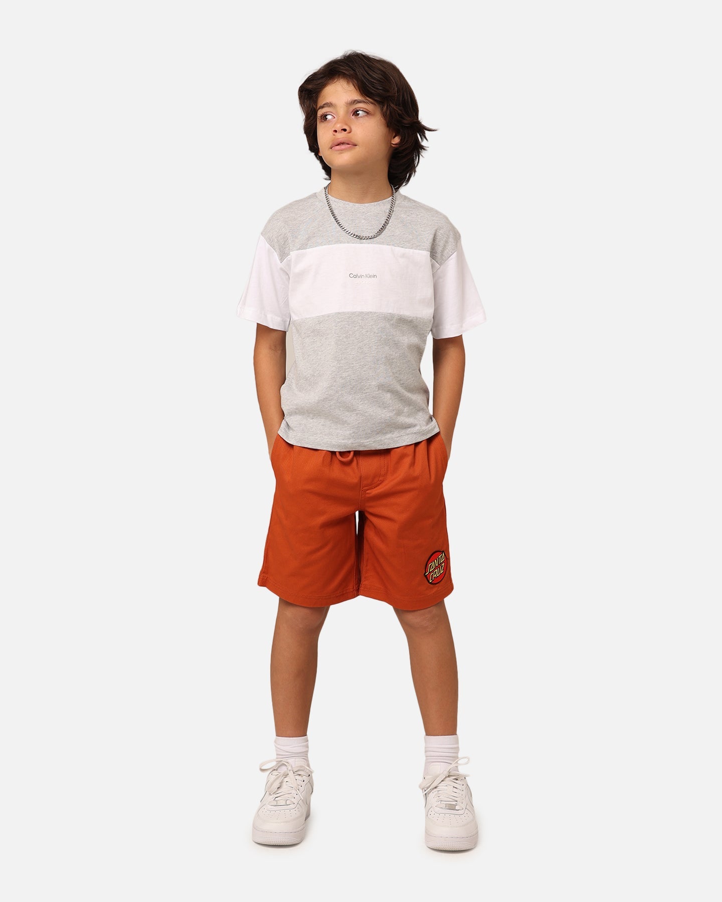 Calvin Klein Kids' Colour Block T-Shirt Grey Style001