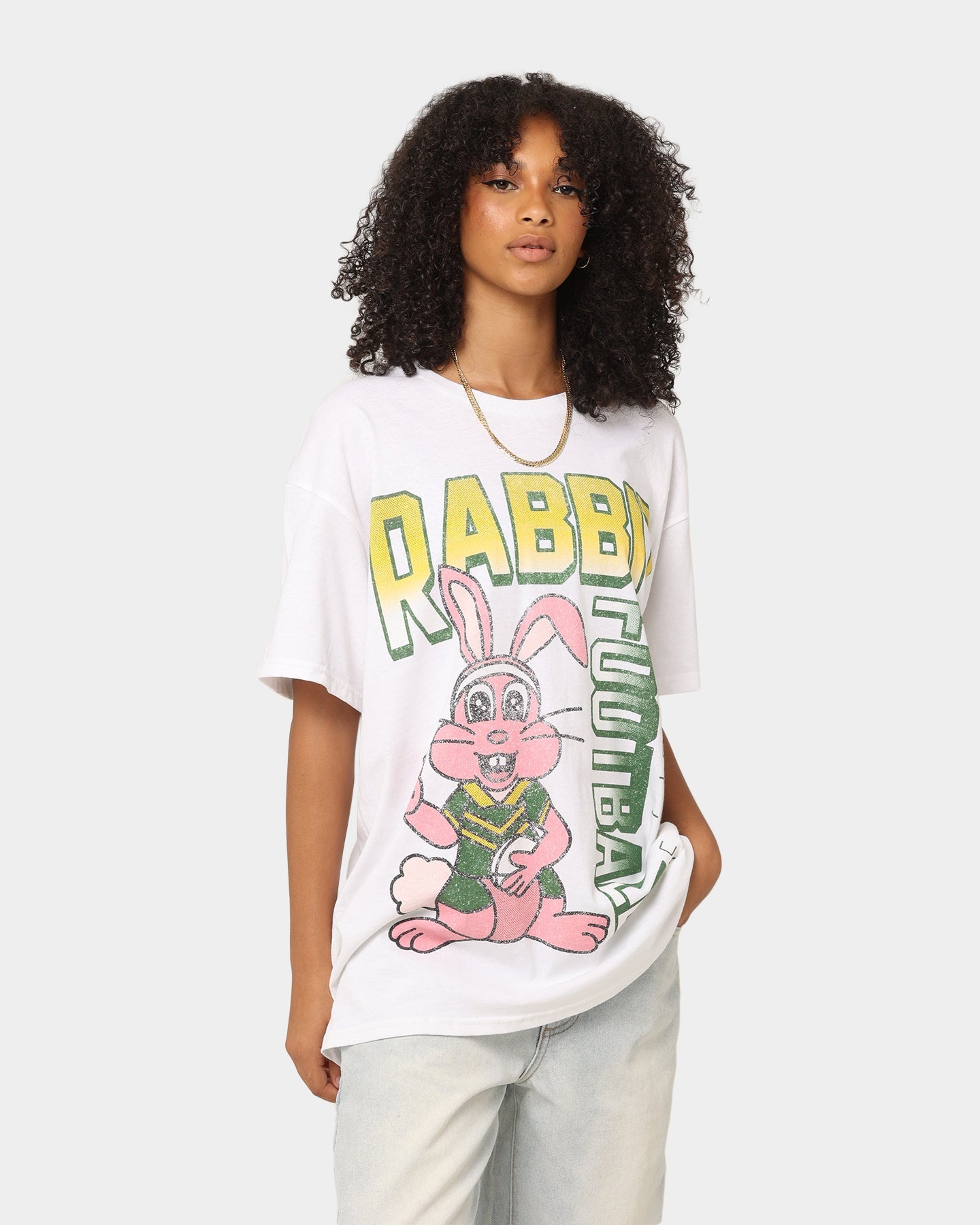 Goat Crew Rabbit RL Football T-Shirt White Style001
