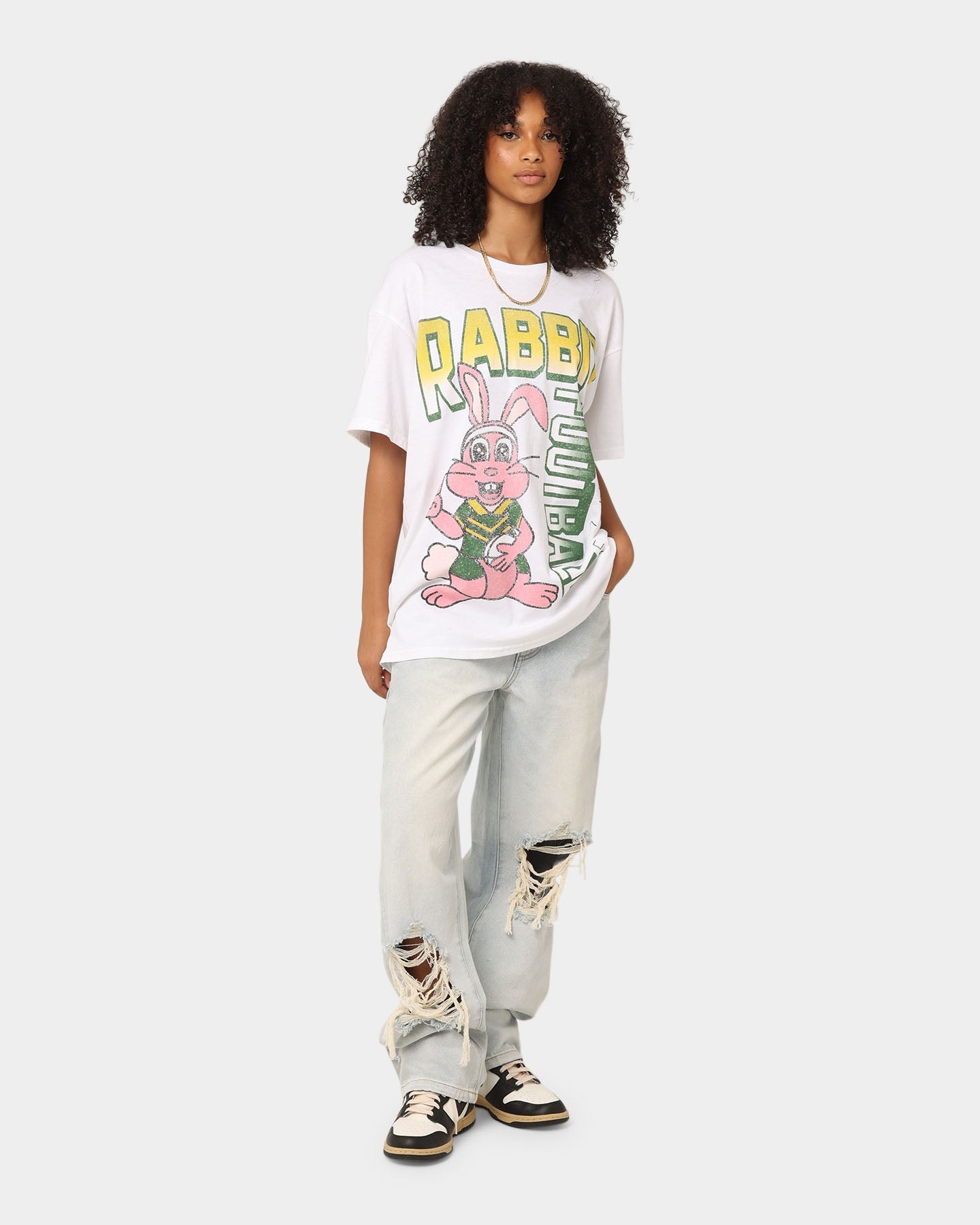 Goat Crew Rabbit RL Football T-Shirt White Style001