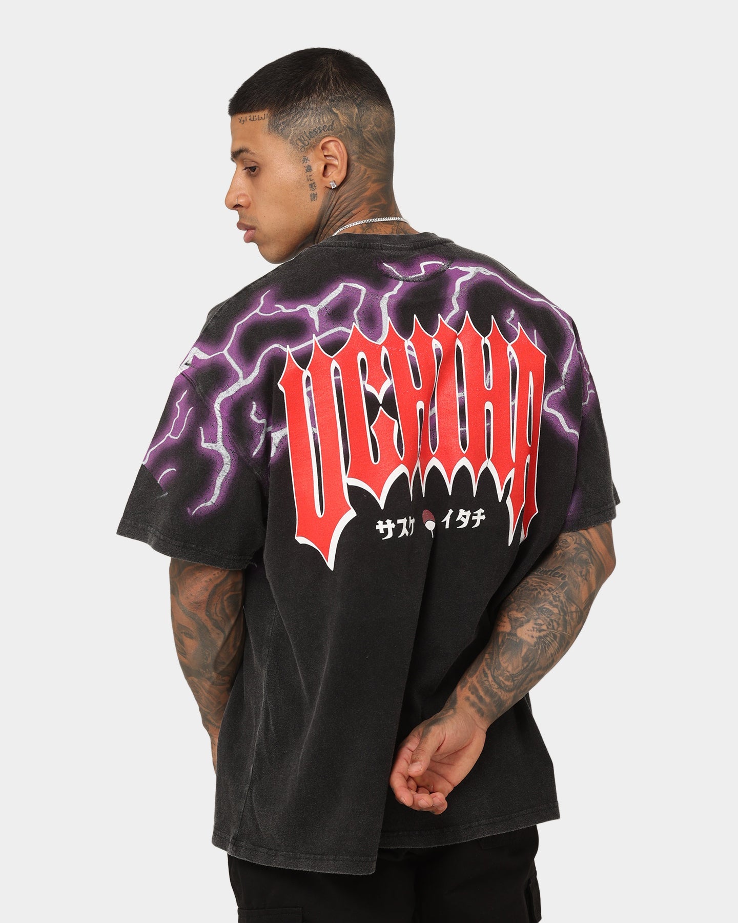 Goat Crew X Naruto Uchicha Brothers Colossal Premium Vintage T-Shirt Black Wash