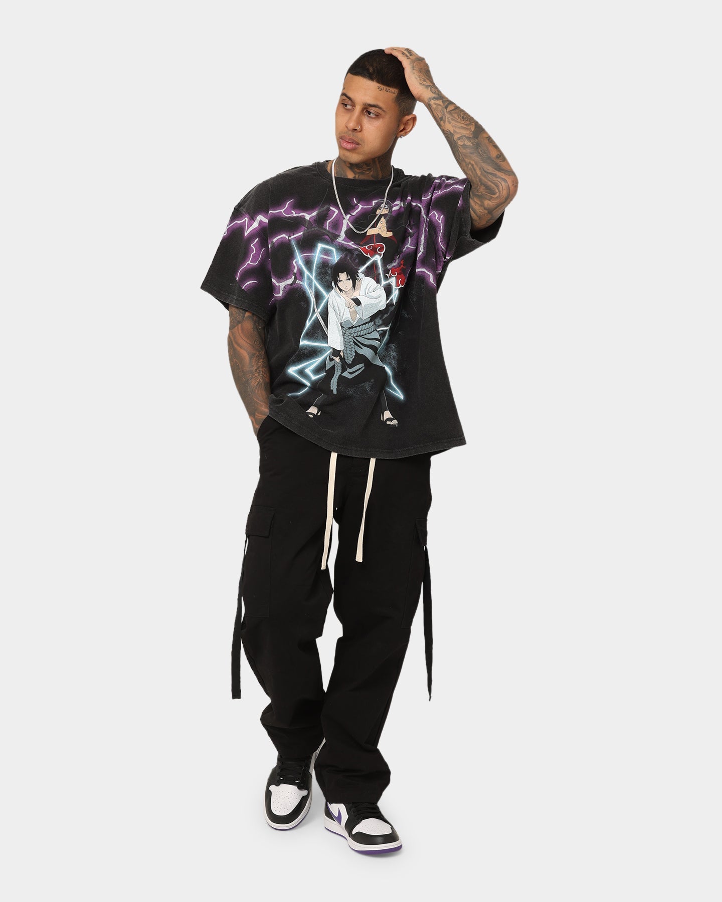 Goat Crew X Naruto Uchicha Brothers Colossal Premium Vintage T-Shirt Black Wash