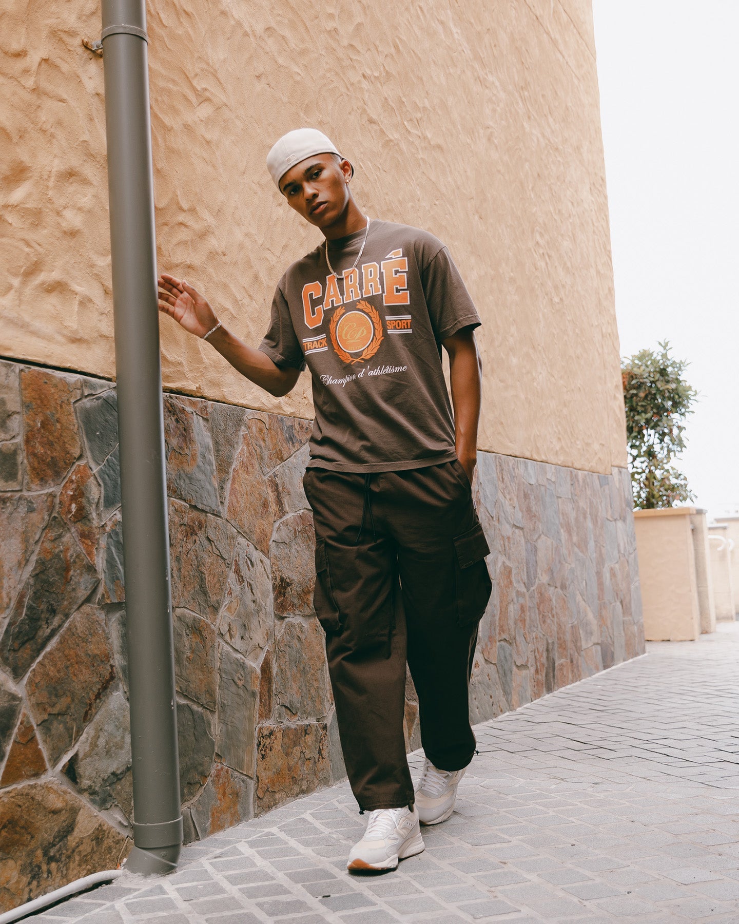 Carr√© Track USA T-Shirt Dark Clove