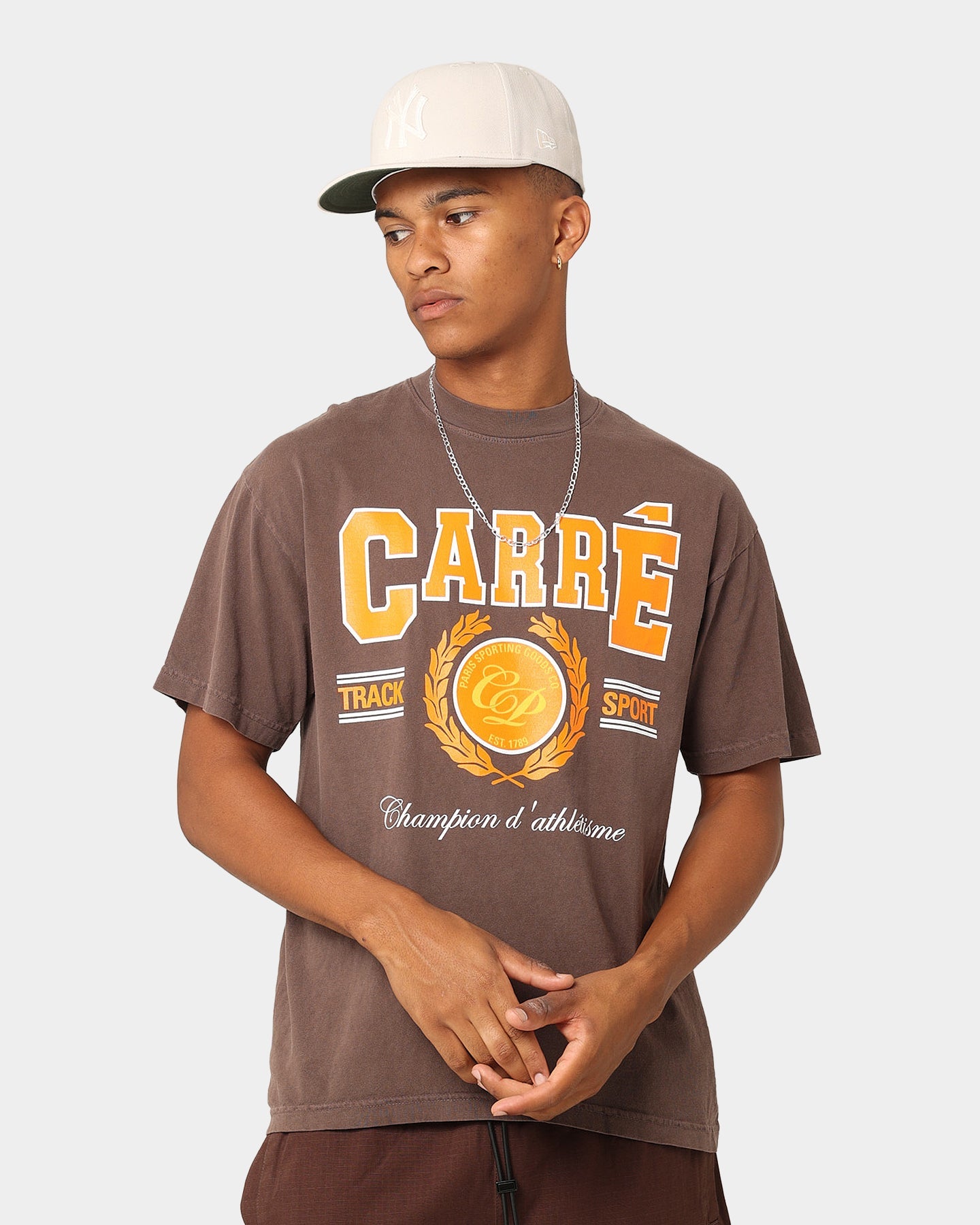Carr√© Track USA T-Shirt Dark Clove