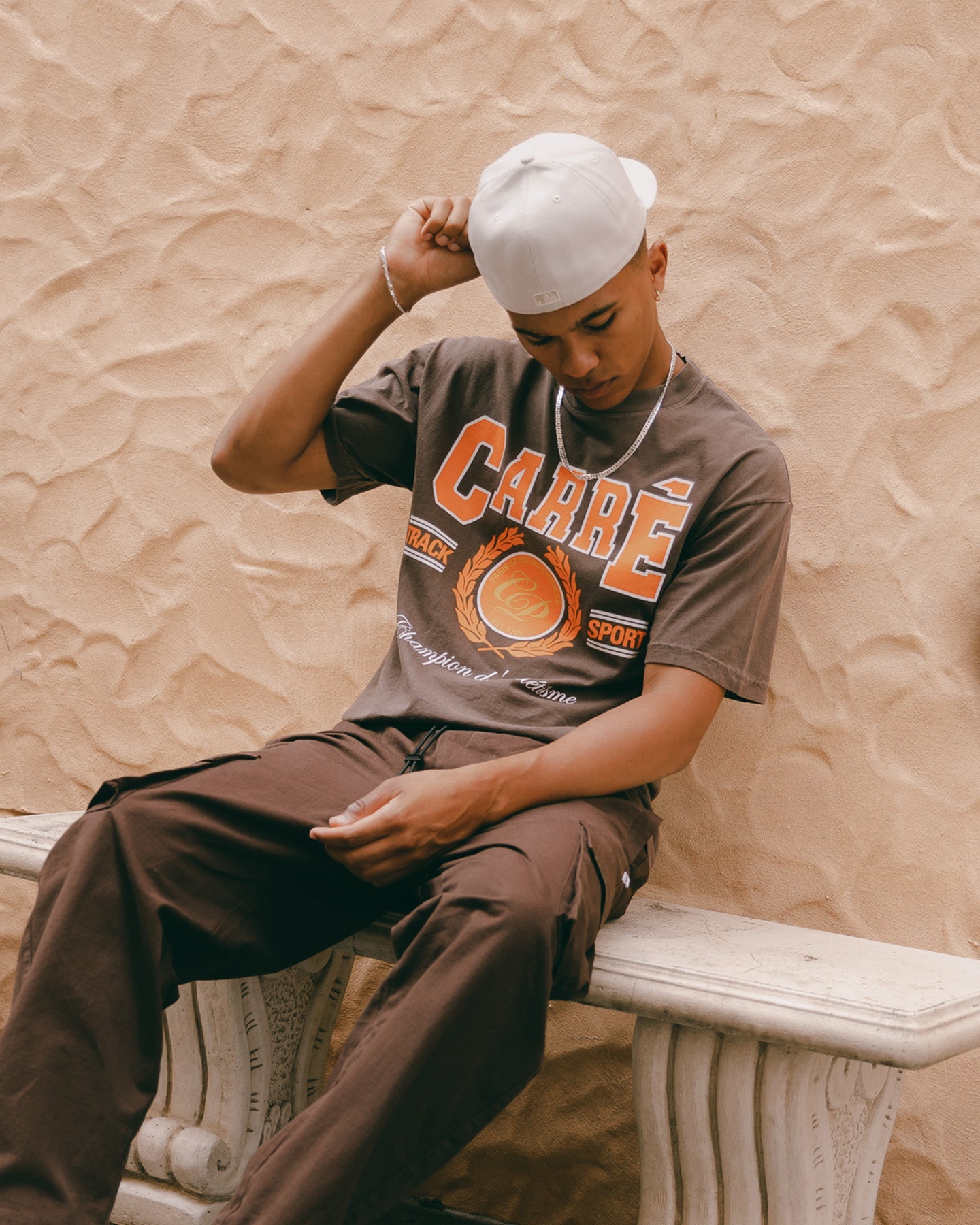 Carr√© Track USA T-Shirt Dark Clove