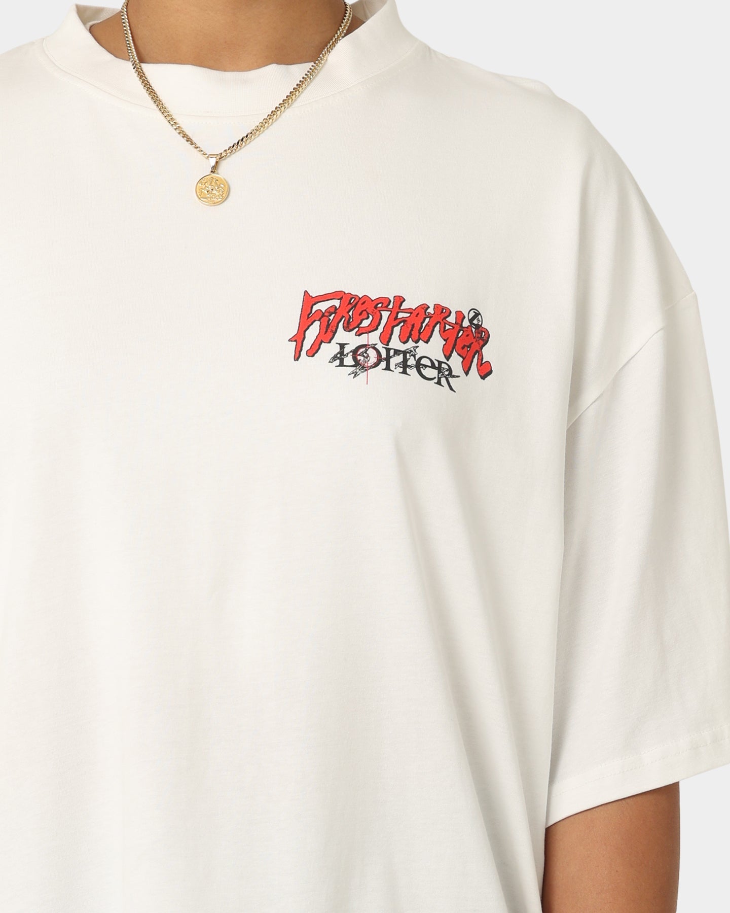 Loiter Firestarter Vintage T-Shirt Off White Style001