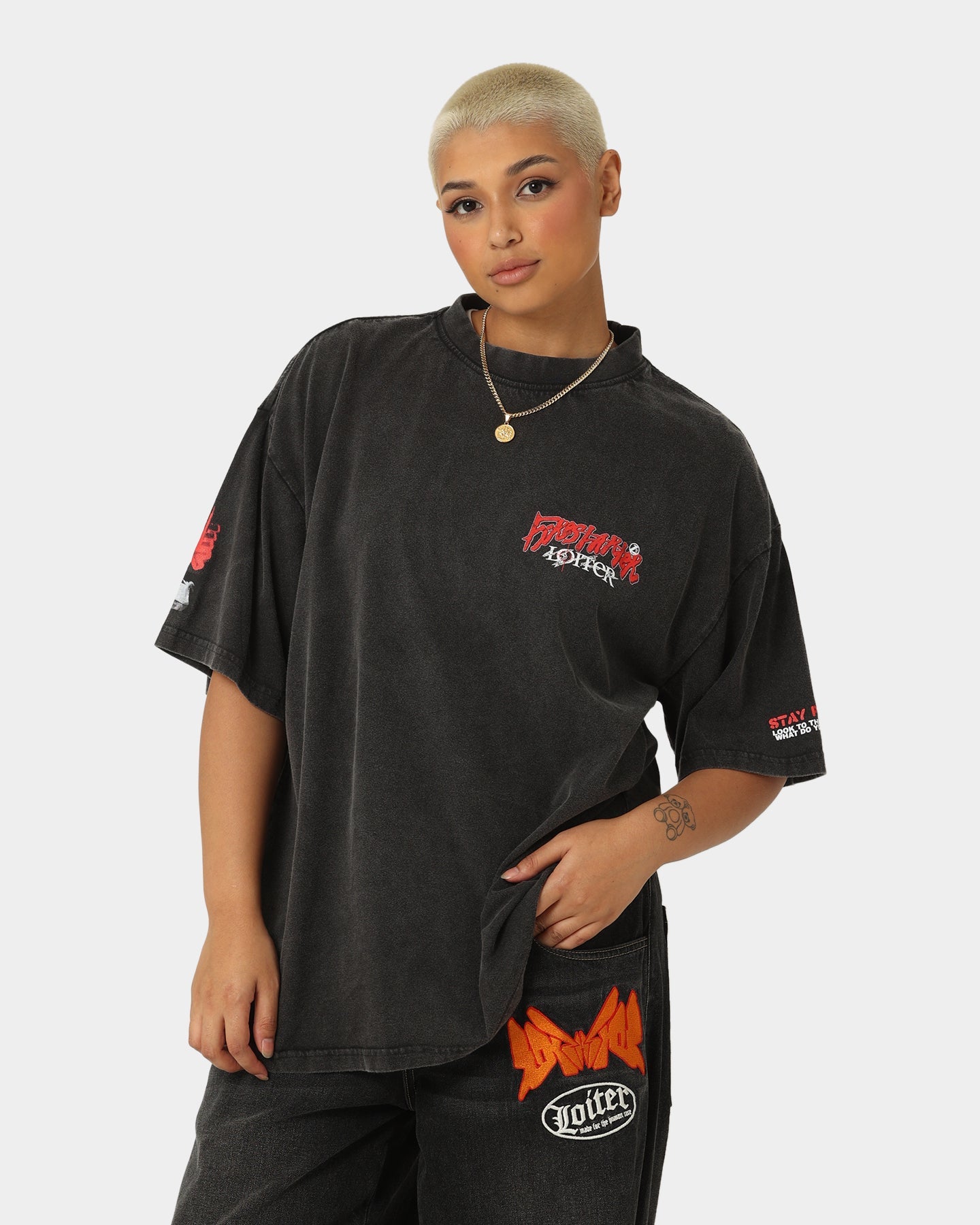 Loiter Firestarter Vintage T-Shirt Vintage Black Style001