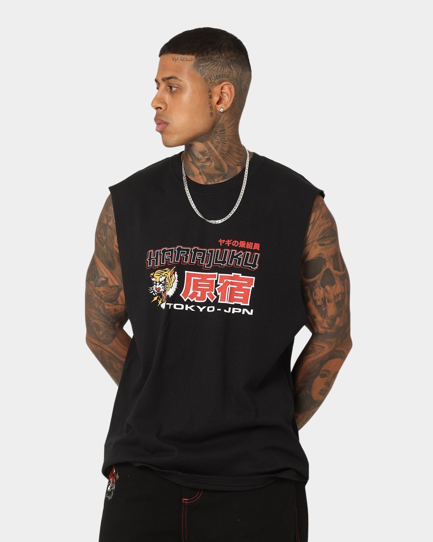 Goat Crew Harajuku Muscle T-Shirt Black