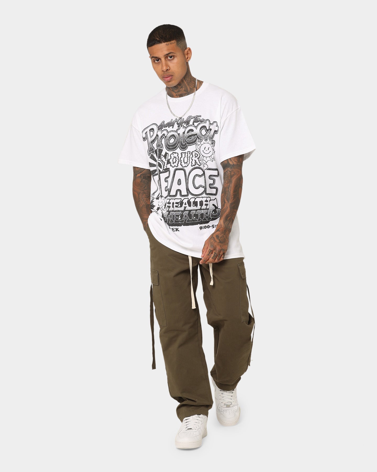 Goat Crew Protect Peace T-Shirt White