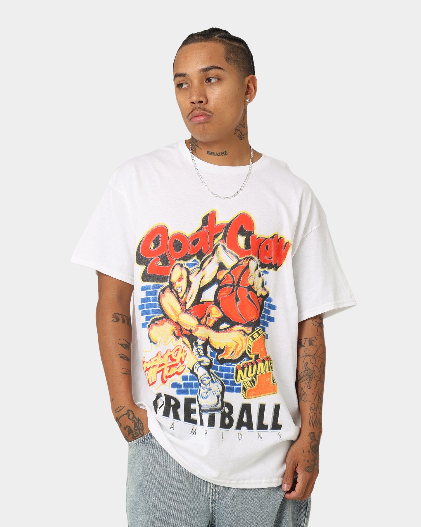 Goat Crew Street Ball T-Shirt White