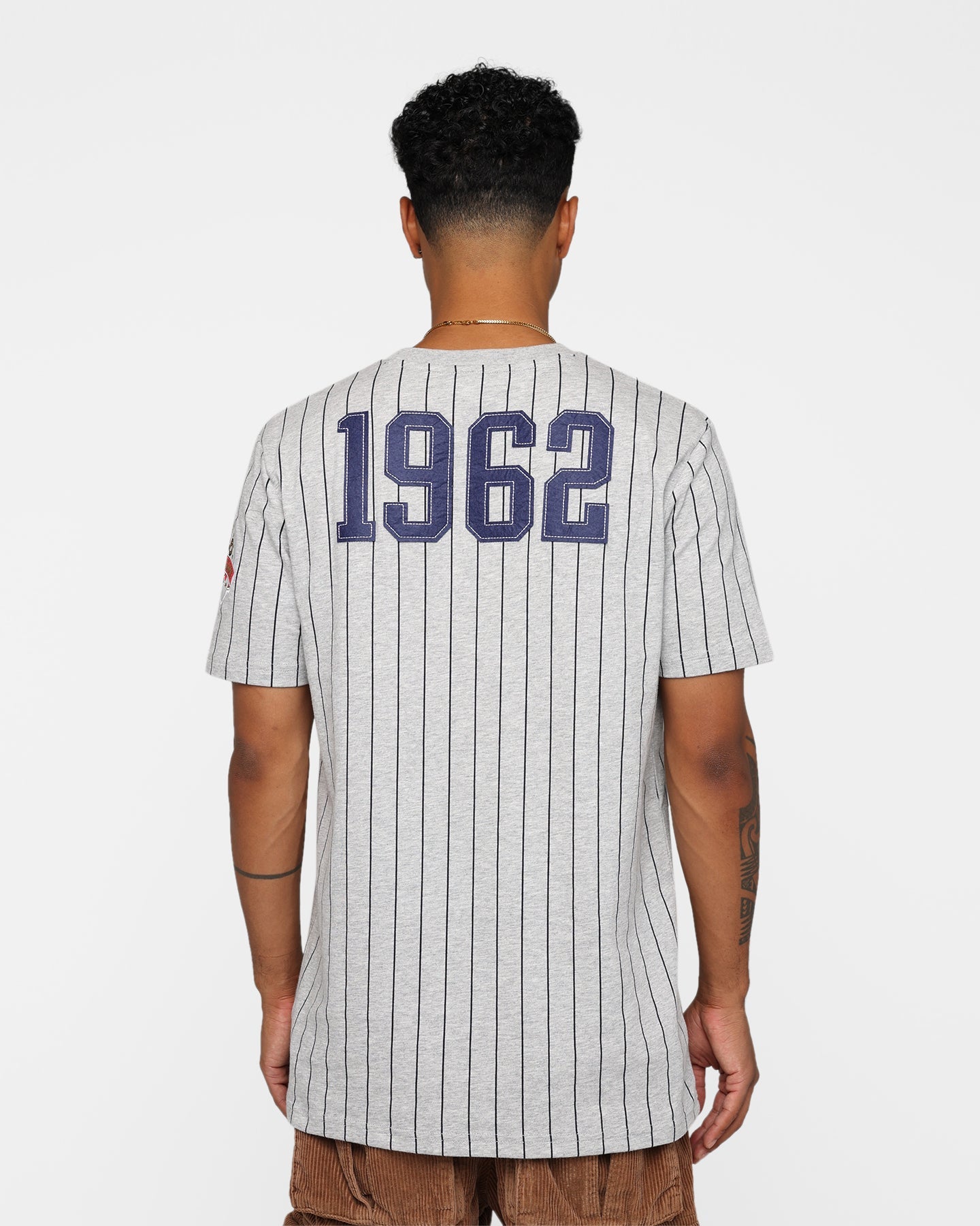 New Era Houston Astros Pinstripe T-Shirt Grey