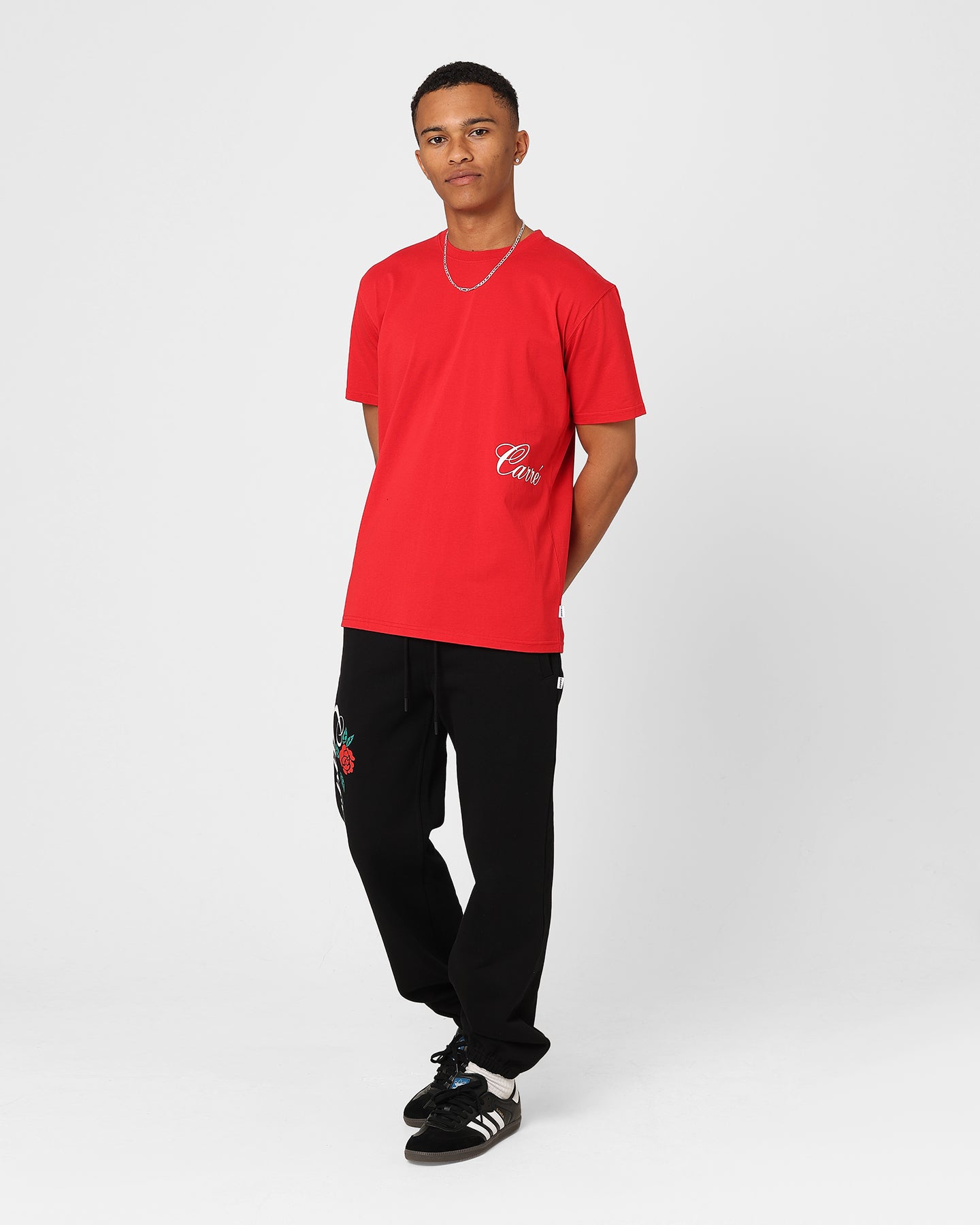 Carre Side Script T-Shirt Red