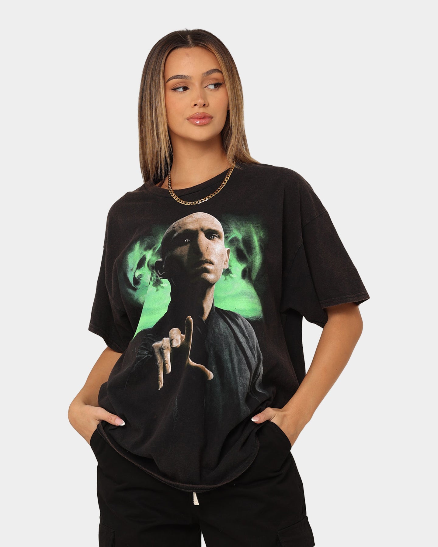 American Thrift X Harry Potter Dark Arts Vintage T-Shirt Black Wash Style001