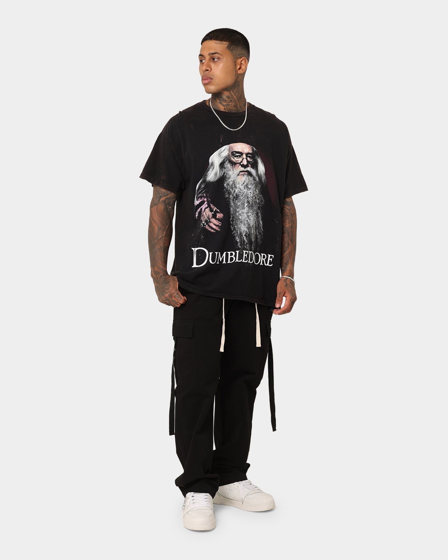 American Thrift X Harry Potter Dumbledore Vintage T-Shirt Black Wash