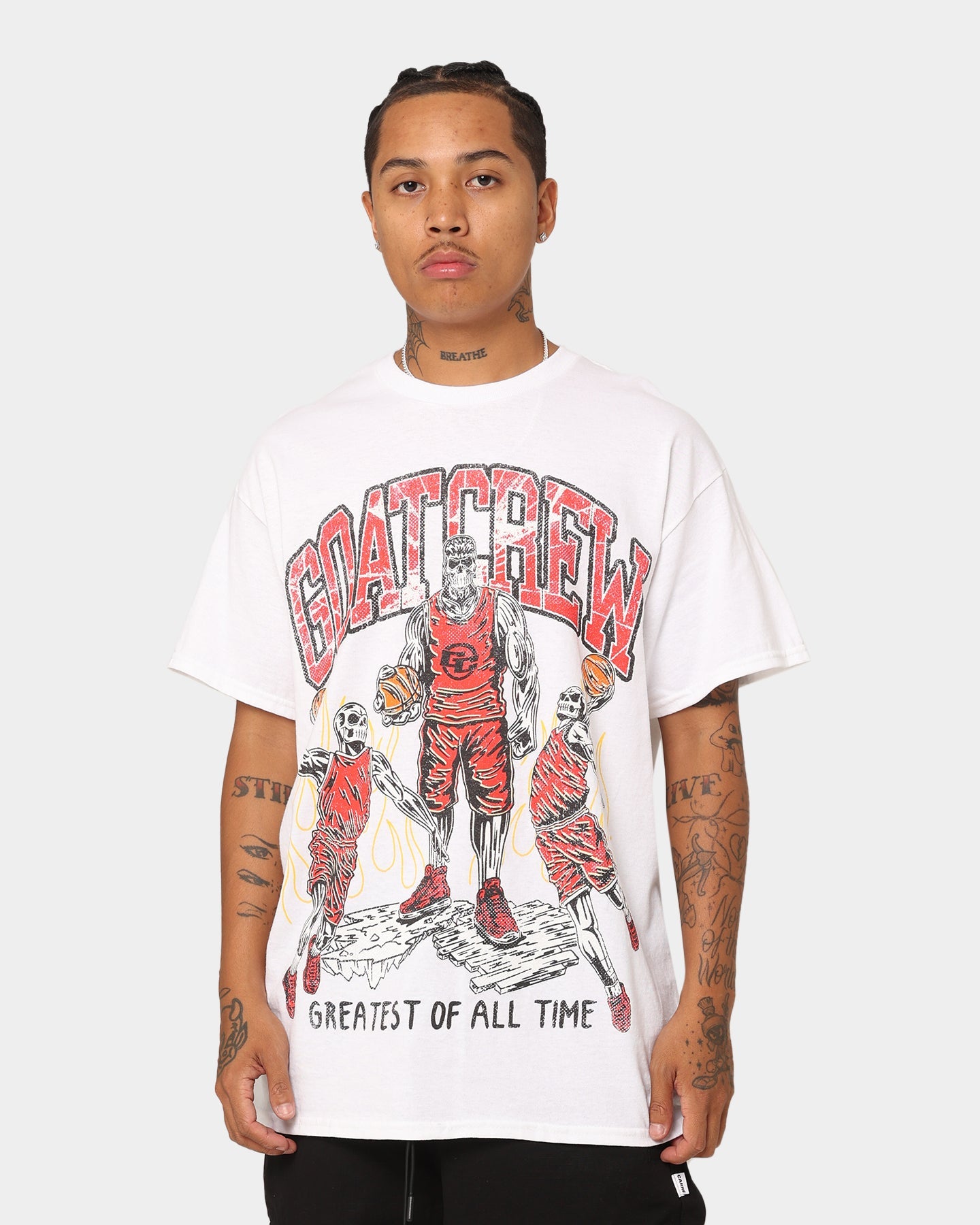 Goat Crew Skeleton Team T-Shirt White
