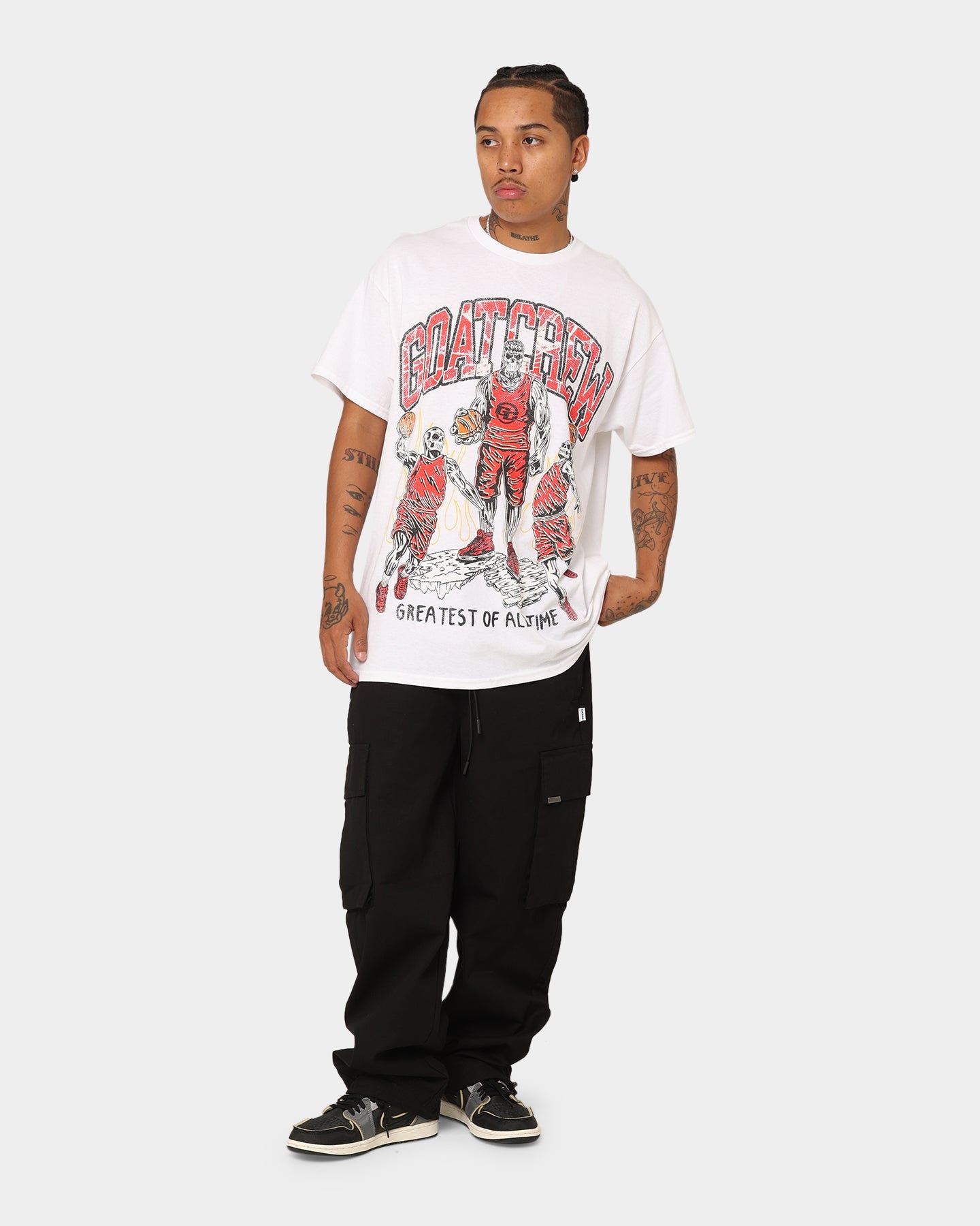 Goat Crew Skeleton Team T-Shirt White