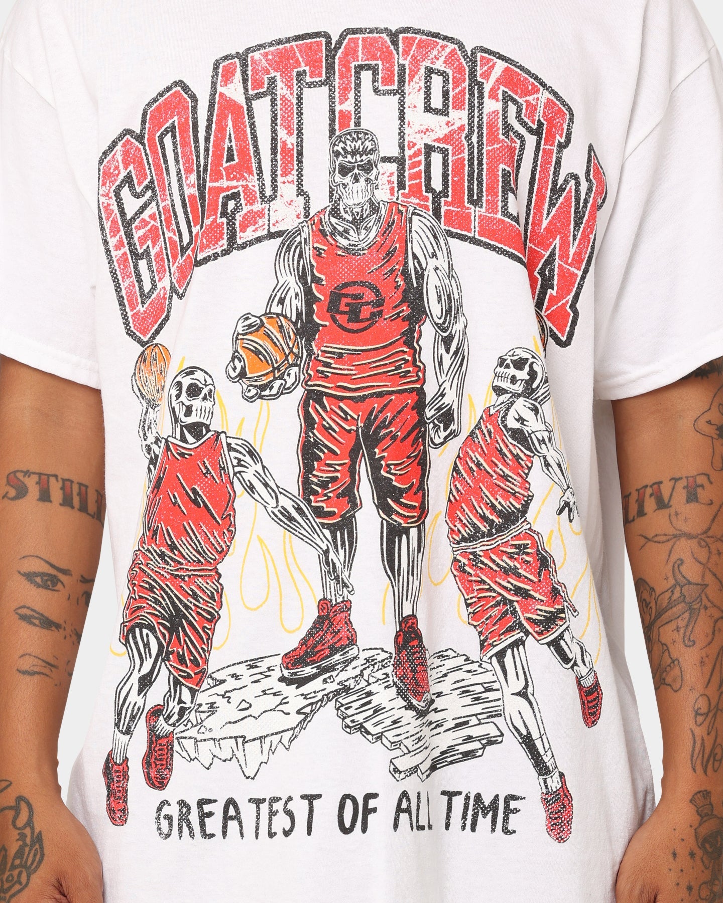 Goat Crew Skeleton Team T-Shirt White