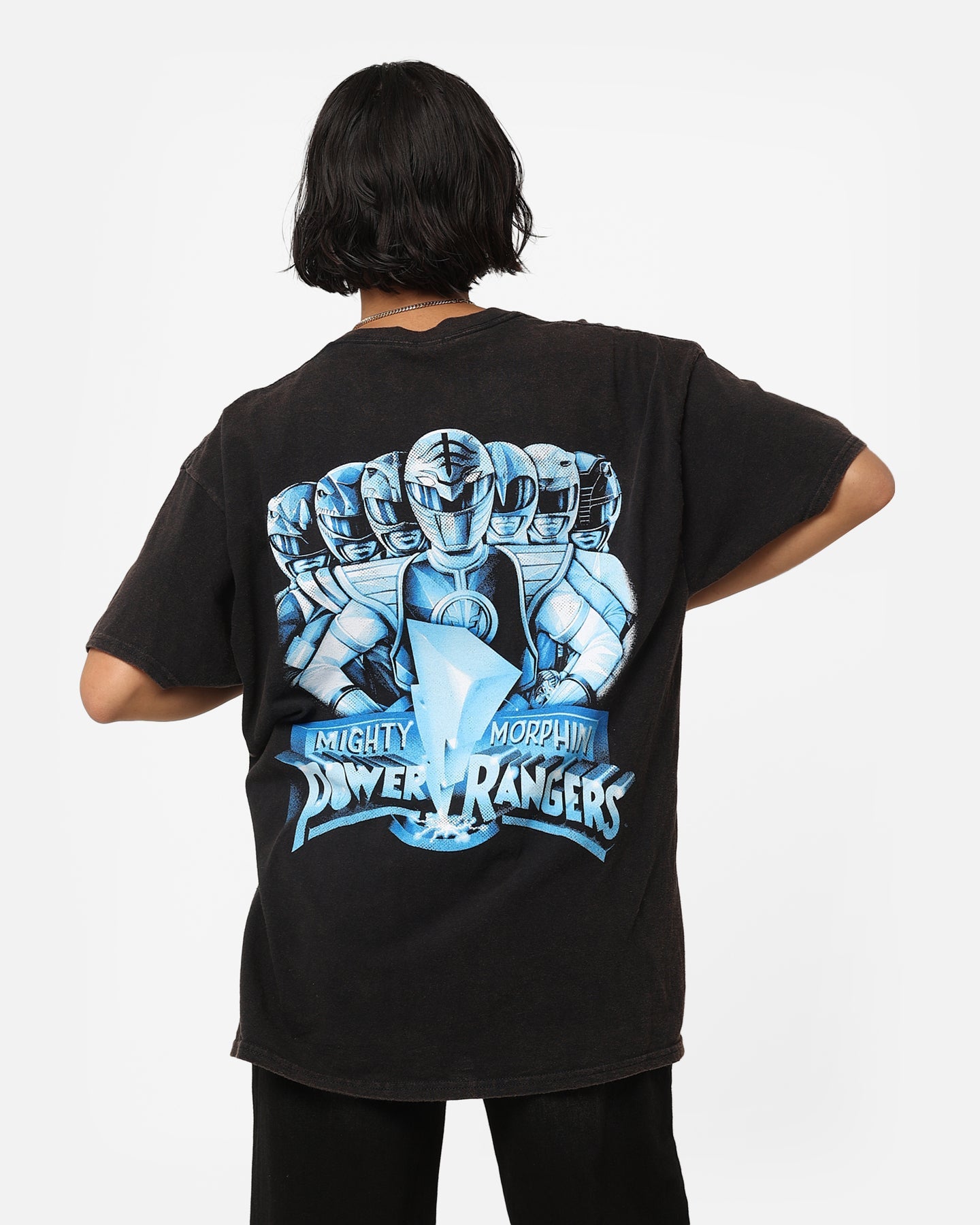 American Thrift X Power Rangers Mighty Morphin Vintage T-Shirt Black Wash Style001