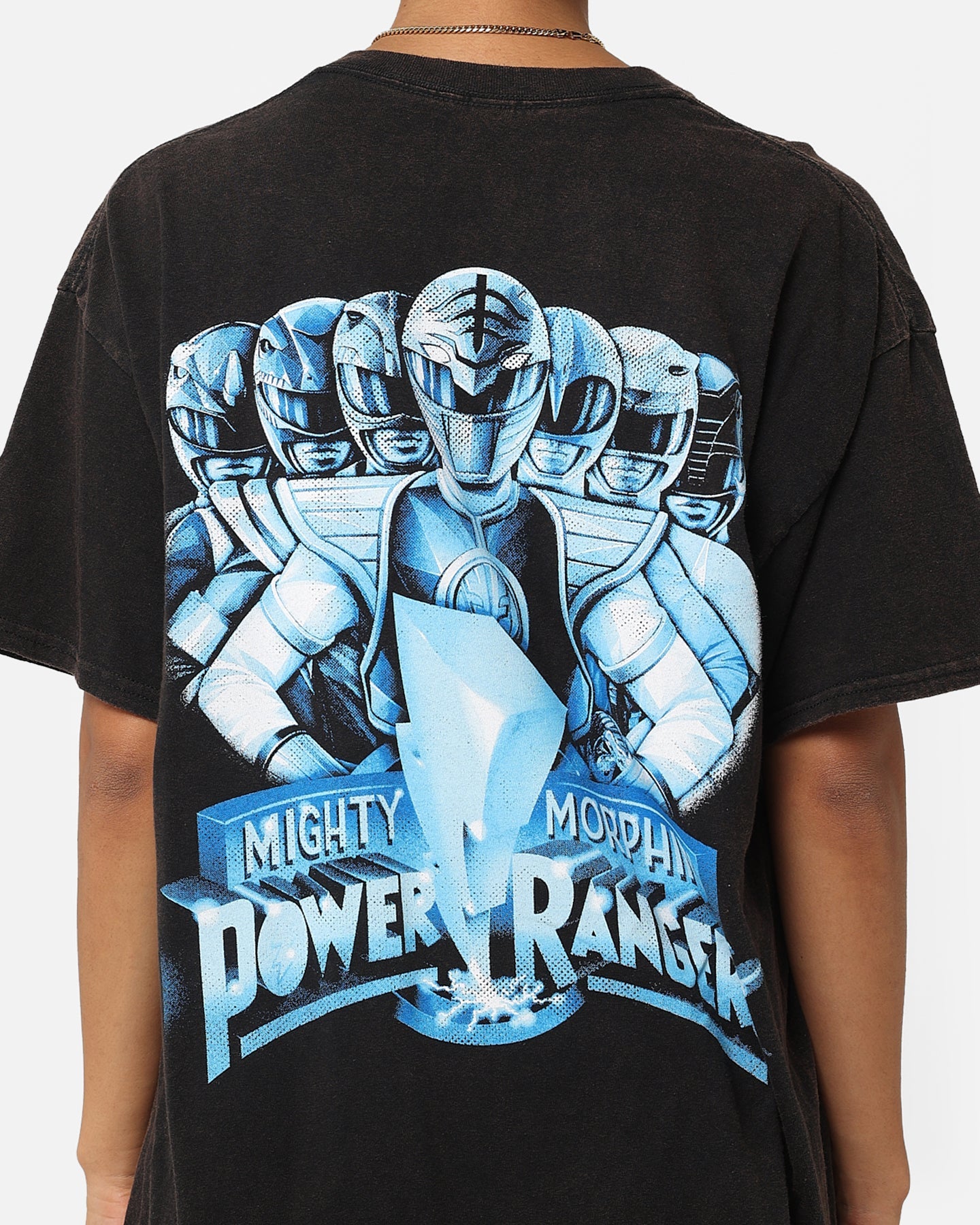 American Thrift X Power Rangers Mighty Morphin Vintage T-Shirt Black Wash Style001