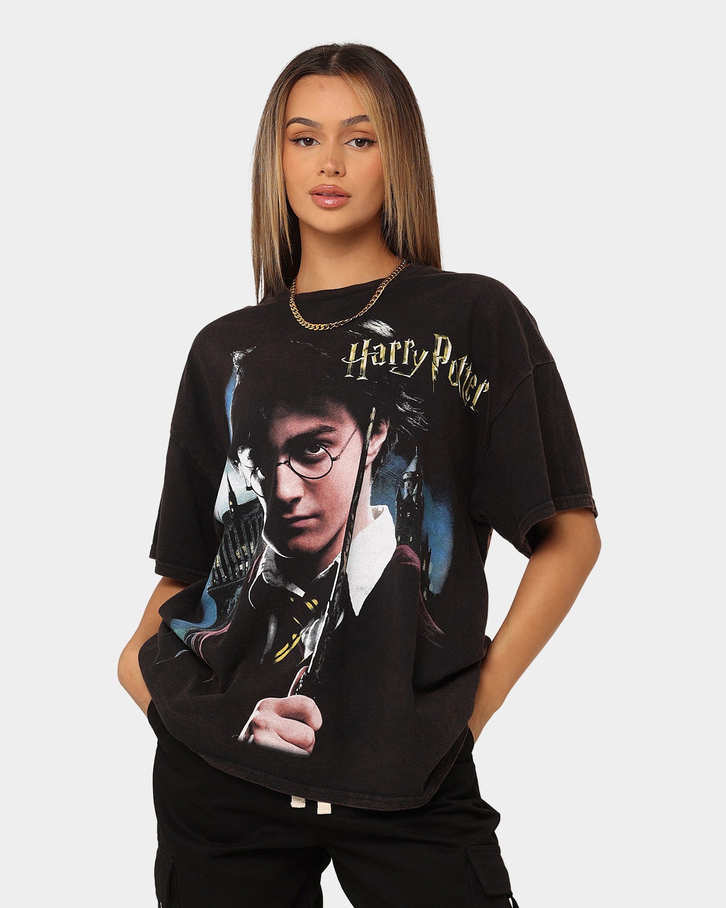 American Thrift X Harry Potter Potter Vintage T-Shirt Black Wash Style001