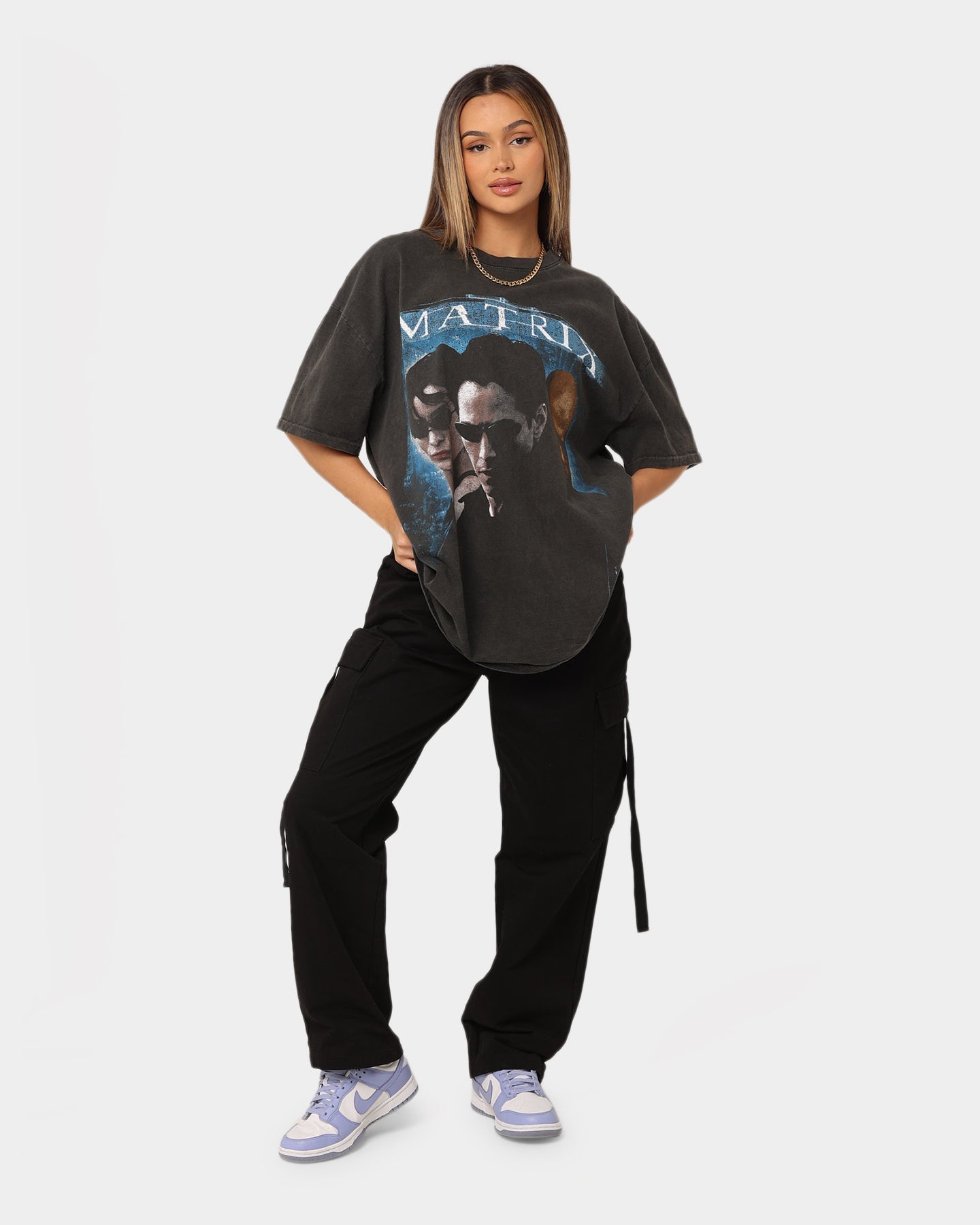 American Thrift X The Matrix Heavyweight Vintage T-Shirt Black Wash Style001