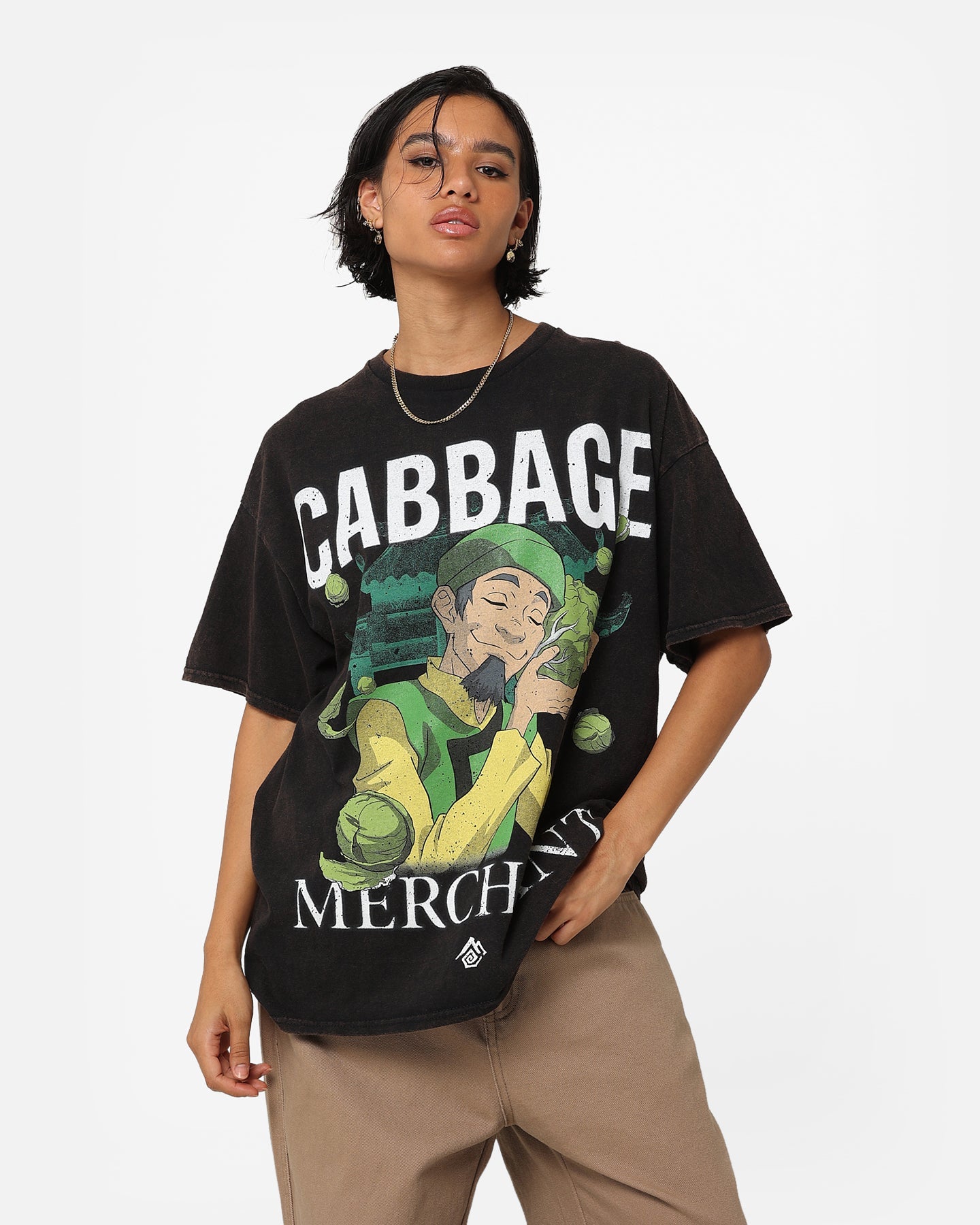 Goat Crew X Avatar: The Last Airbender Cabbage Merchant T-Shirt Black Wash Style001