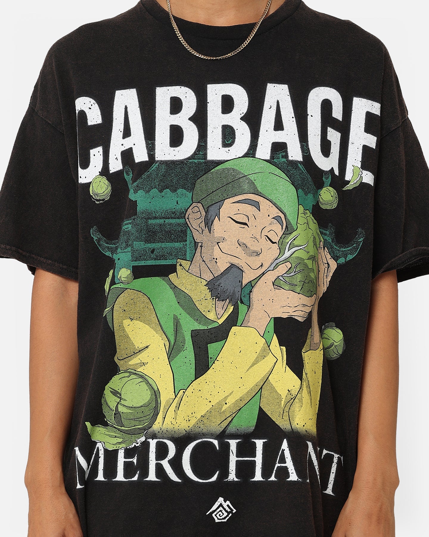 Goat Crew X Avatar: The Last Airbender Cabbage Merchant T-Shirt Black Wash Style001