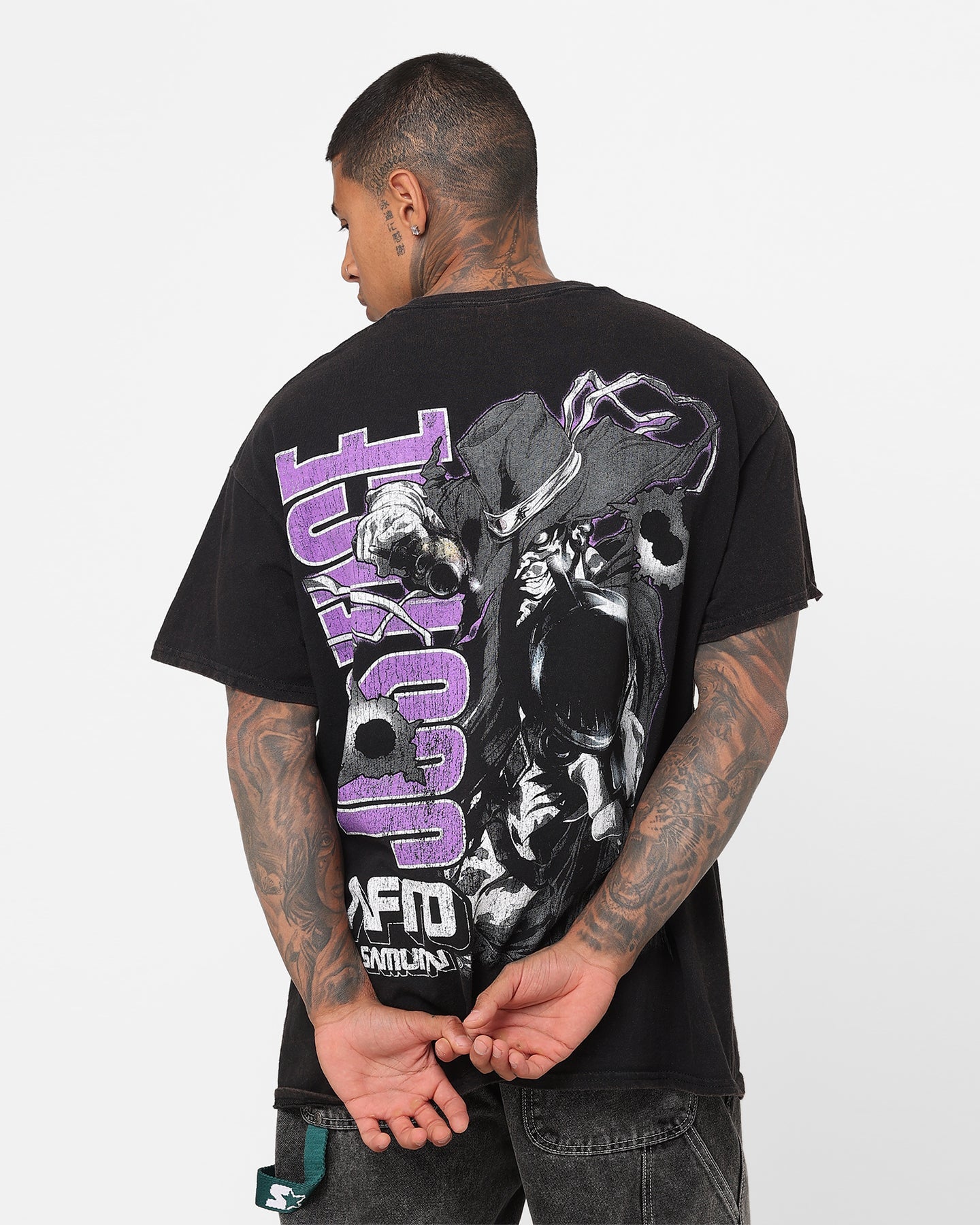 Goat Crew X Afro Samurai Justice Vintage T-Shirt Black Wash