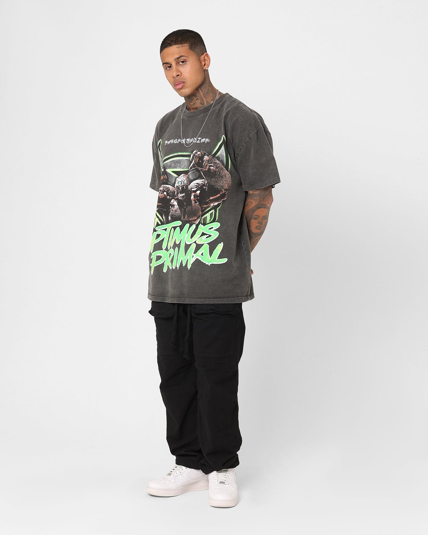 Goat Crew X Transformers Optimus Primal Heavyweight Vintage T-Shirt Black Wash