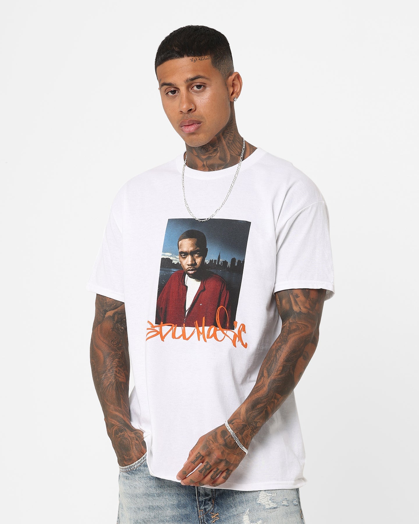 Nas Stillmatic T-Shirt White Style002