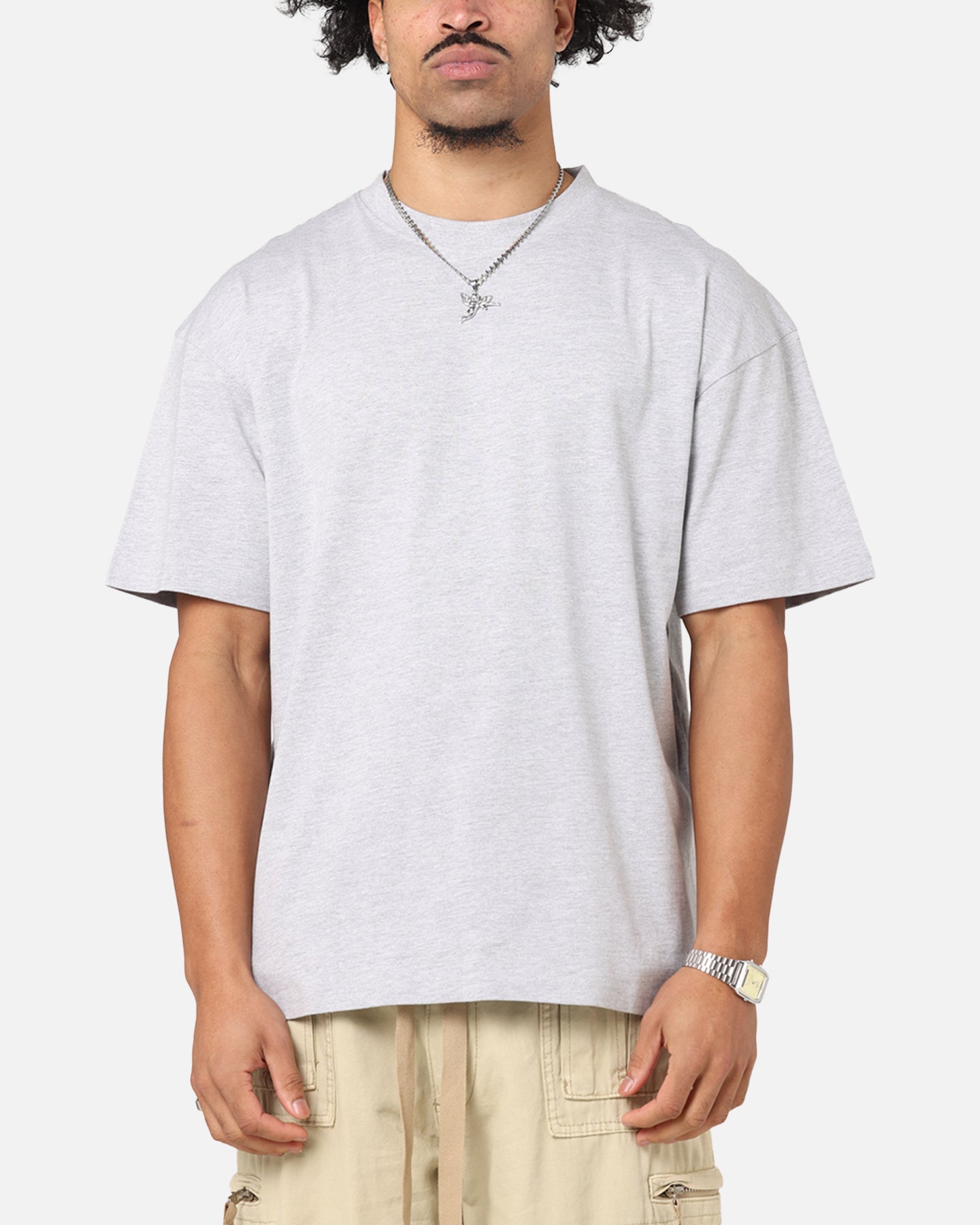 Culture Kings Standard Drop Shoulder T-Shirt Grey Marle