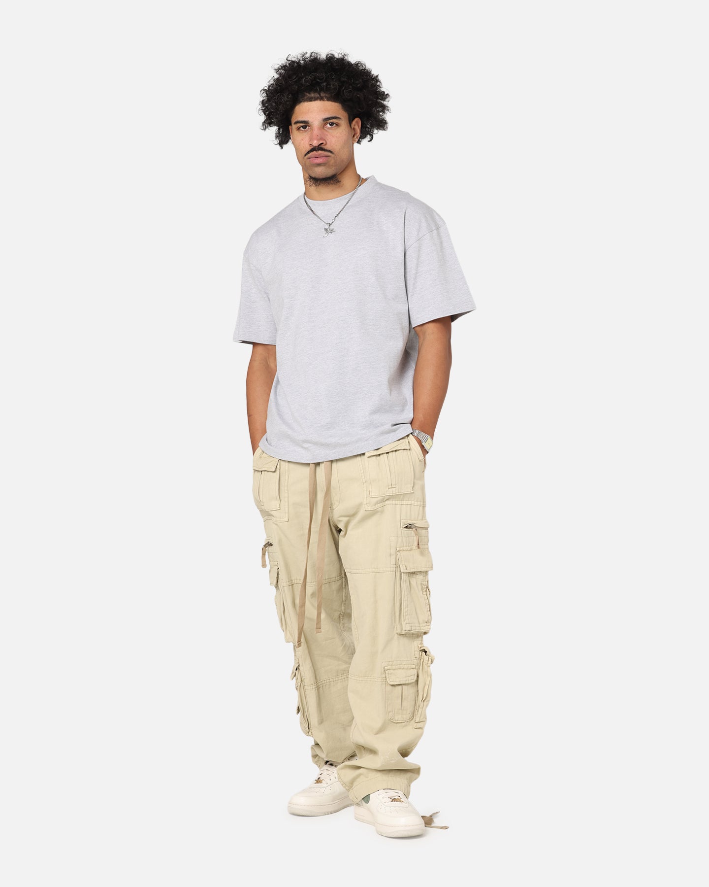 Culture Kings Standard Drop Shoulder T-Shirt Grey Marle